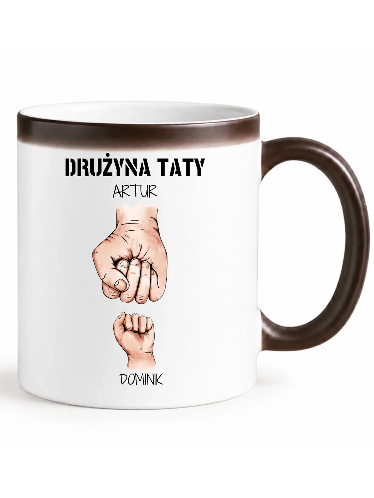 Kubek magiczny dla taty - Drużyna taty 1-6 imion dzieci - personalizowany DT01