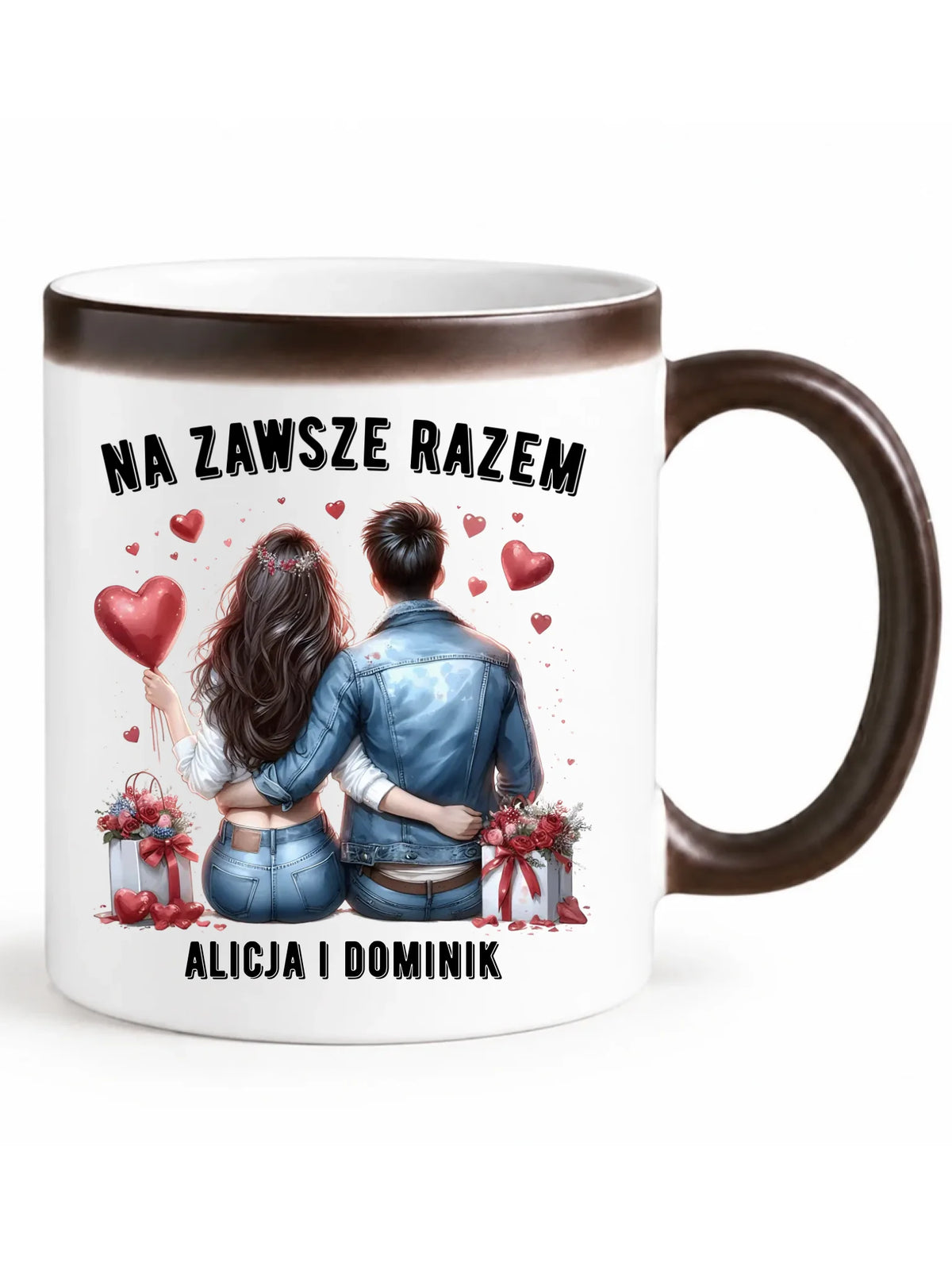 Kubek magiczny dla par - Na zawsze razem - personalizowany W07