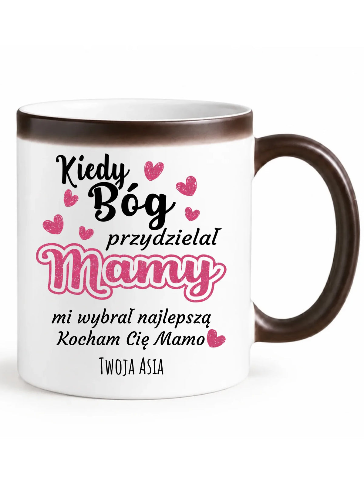 Kubek magiczny dla mamy - Kiedy Bóg przydzielał mamy - personalizowany DM01