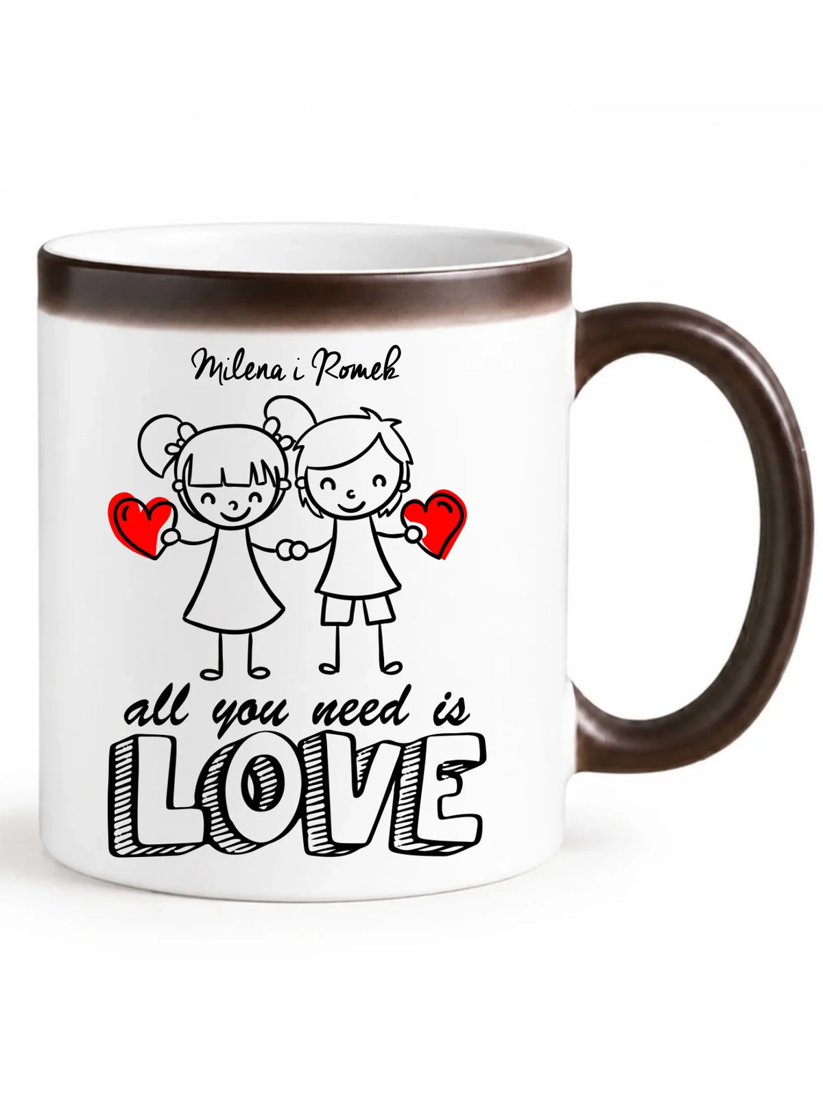 Kubek magiczny dla par - All You need is love - personalizowany W13
