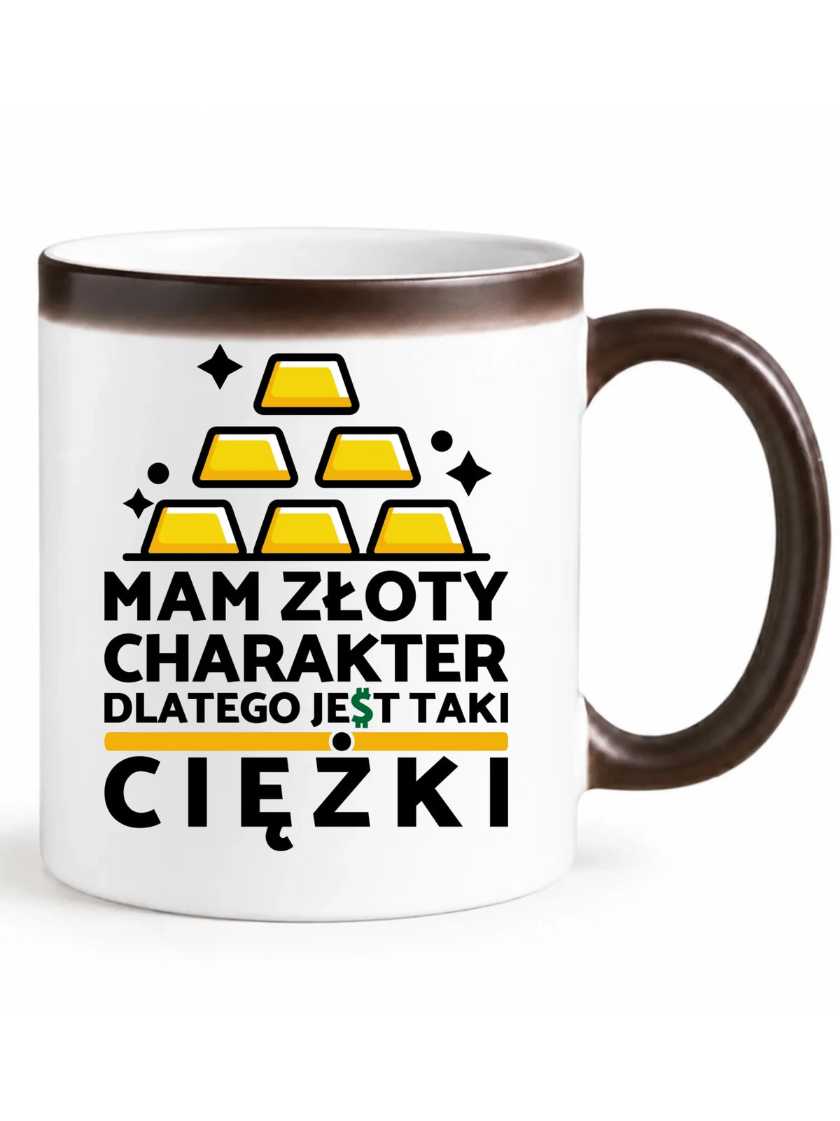 Kubek magiczny - prezent dla chłopaka - Złoty charakter DCH16