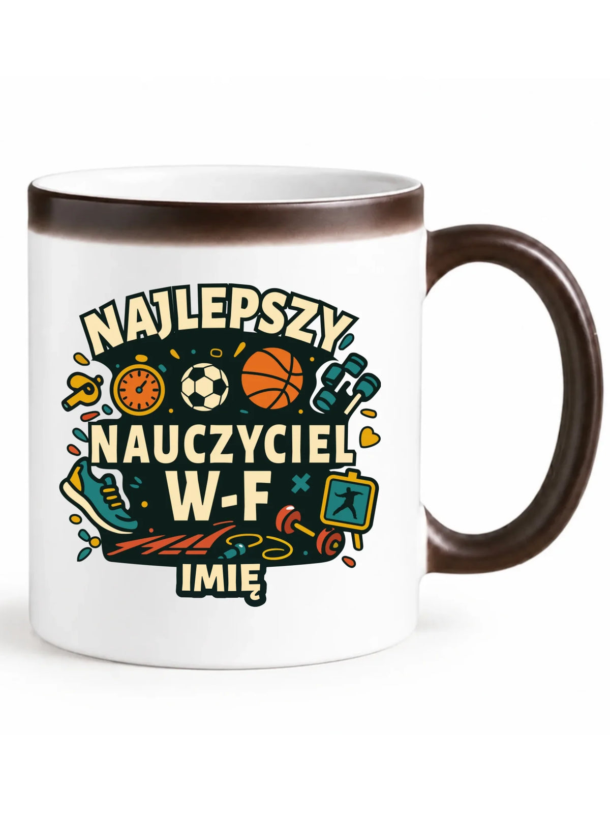 Kubek magiczny dla nauczyciela wychowania fizycznego W-F - personalizowany N50