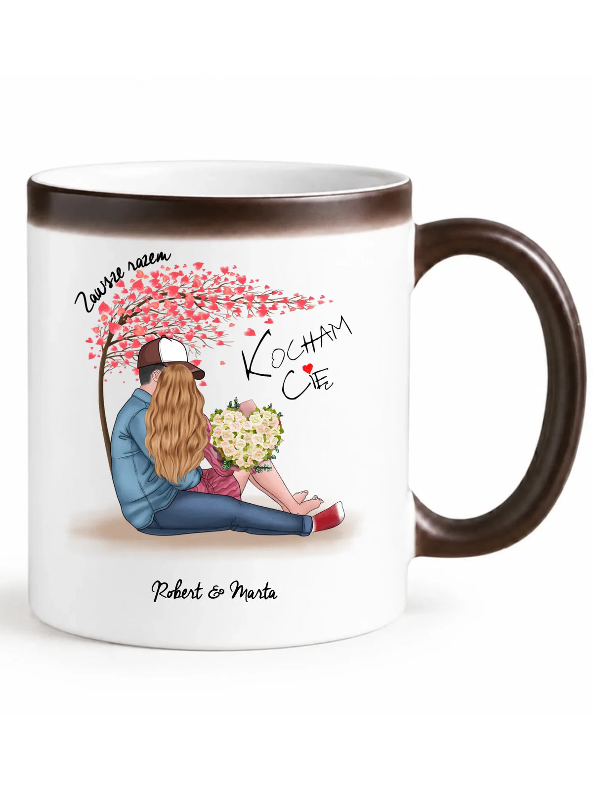 Kubek magiczny dla par - Zawsze razem - personalizowany W04