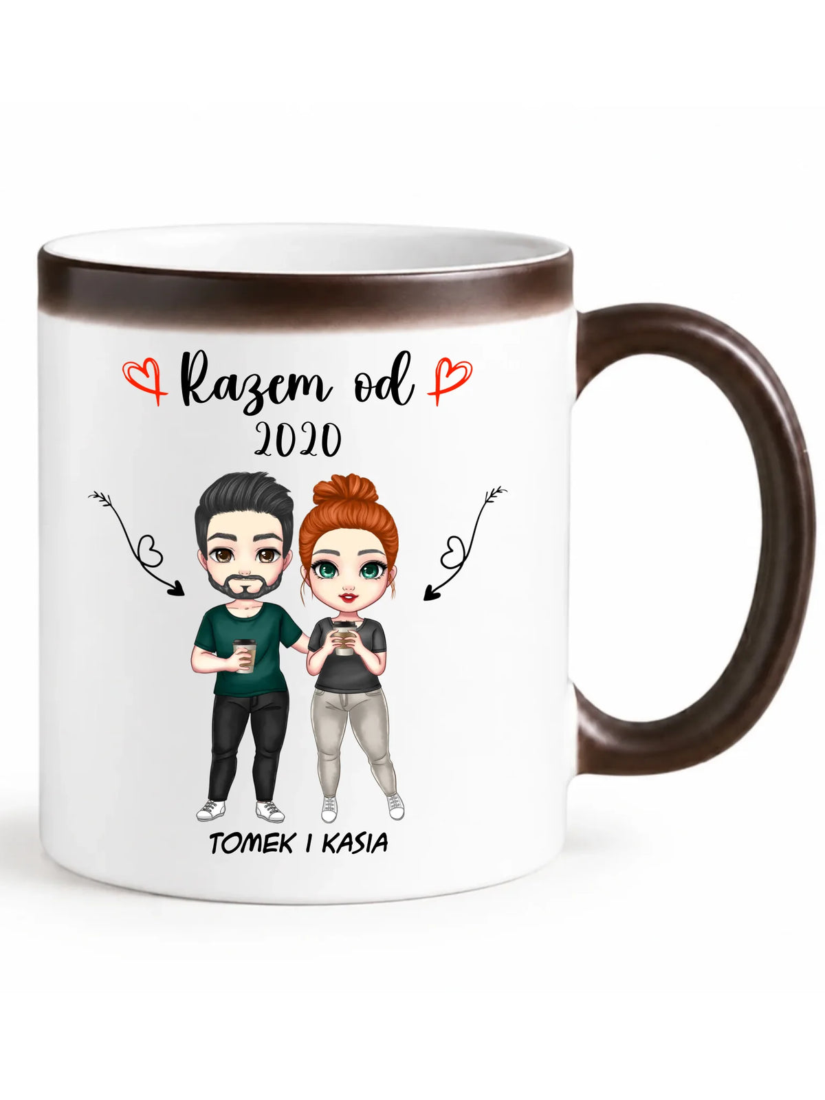 Kubek magiczny dla par - Razem od - personalizowany W01