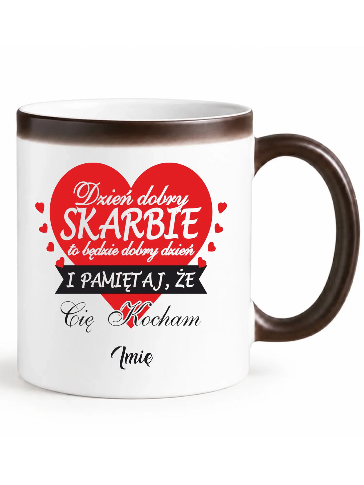Kubek magiczny dla par - Dzień dobry Skarbie - personalizowany W02