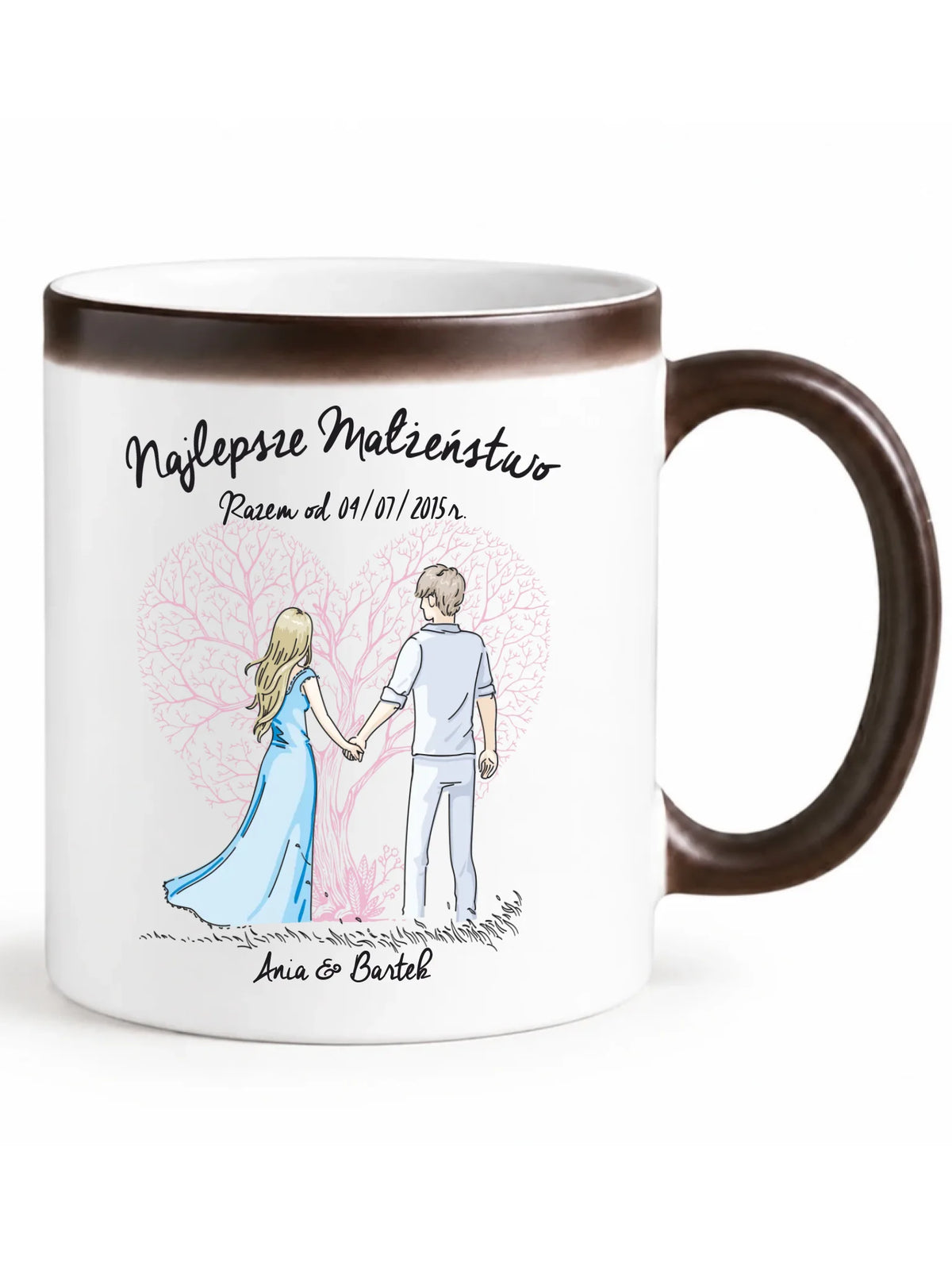 Kubek magiczny dla par - Najlepsze małżeństwo - personalizowany W03