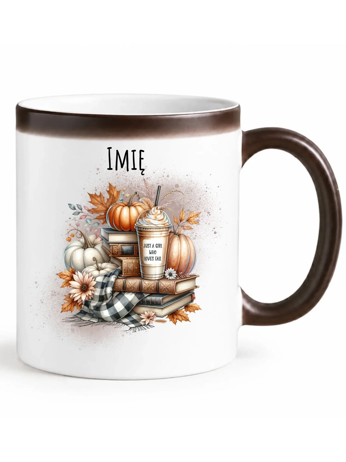 Kubek magiczny jesienny - Książkara - personalizowany JS14