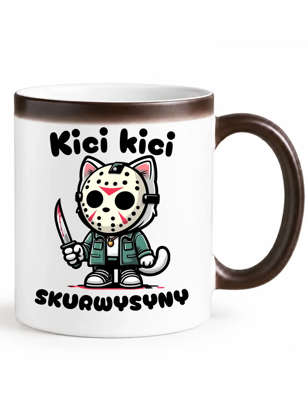 Kubek magiczny na Halloween - Kici kici sk*rwysyny - bez cenzury HL28