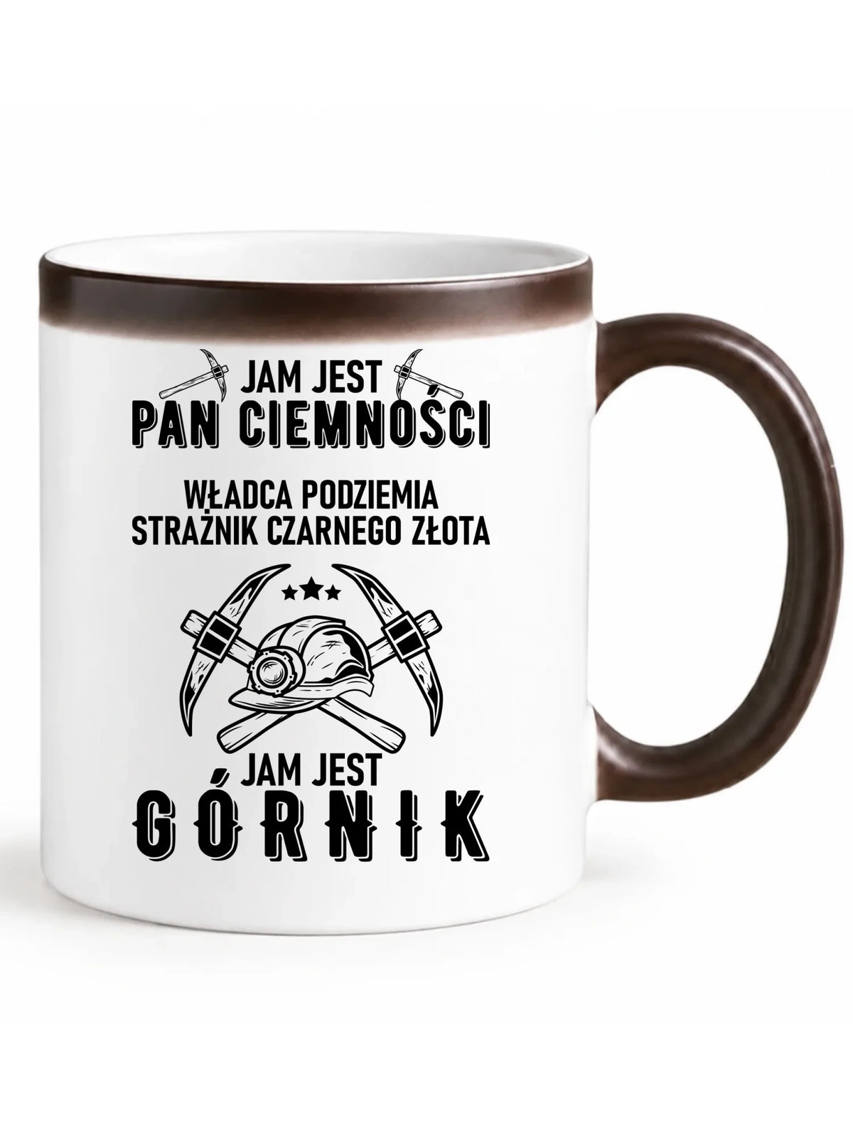 Kubek magiczny - prezent dla górnika - Pan ciemności jam jest górnik G04