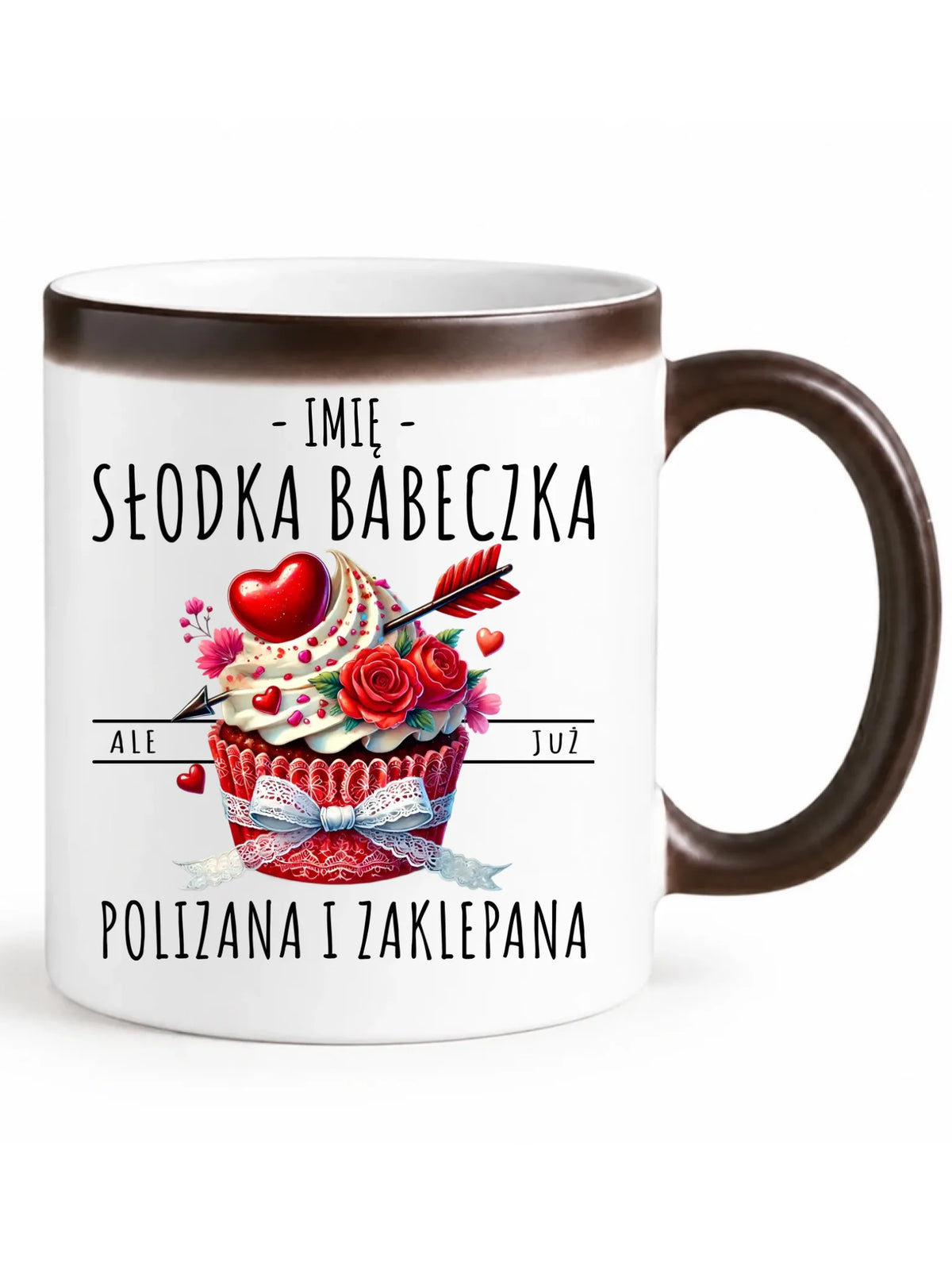 Kubek magiczny - Słodka babeczka polizana i zaklepana - personalizowany W37
