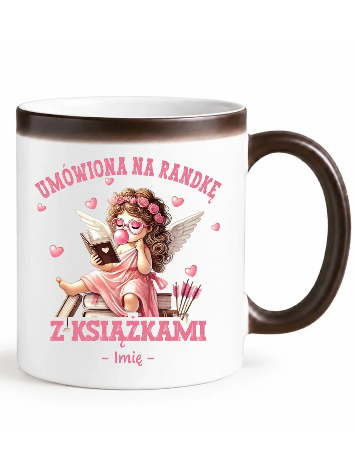 Kubek magiczny dla czytelniczki – Umówiona na randkę z książkami - personalizowany W19