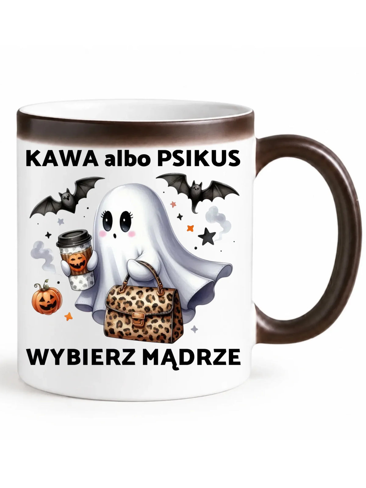Kubek magiczny halloweenowy - Duch - Kawa albo psikus HL07