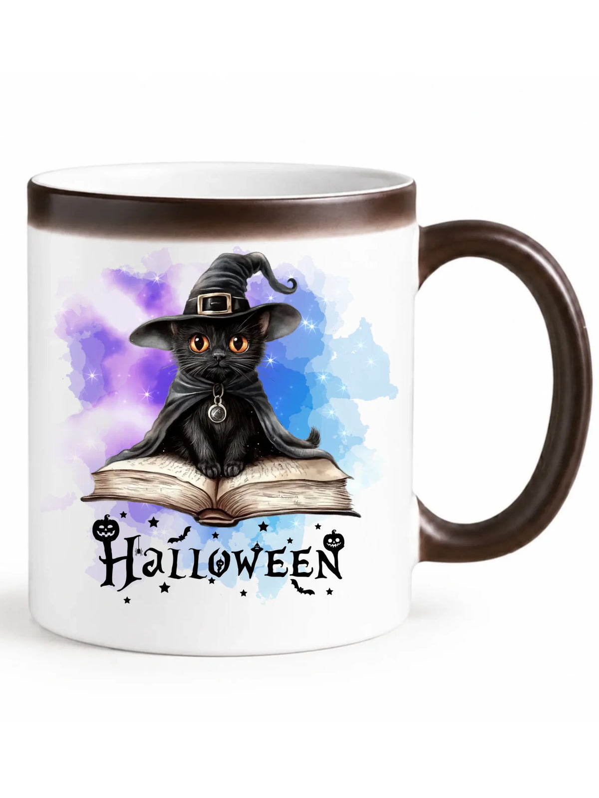 Kubek magiczny na Halloween - Kot Czarodziej HL06