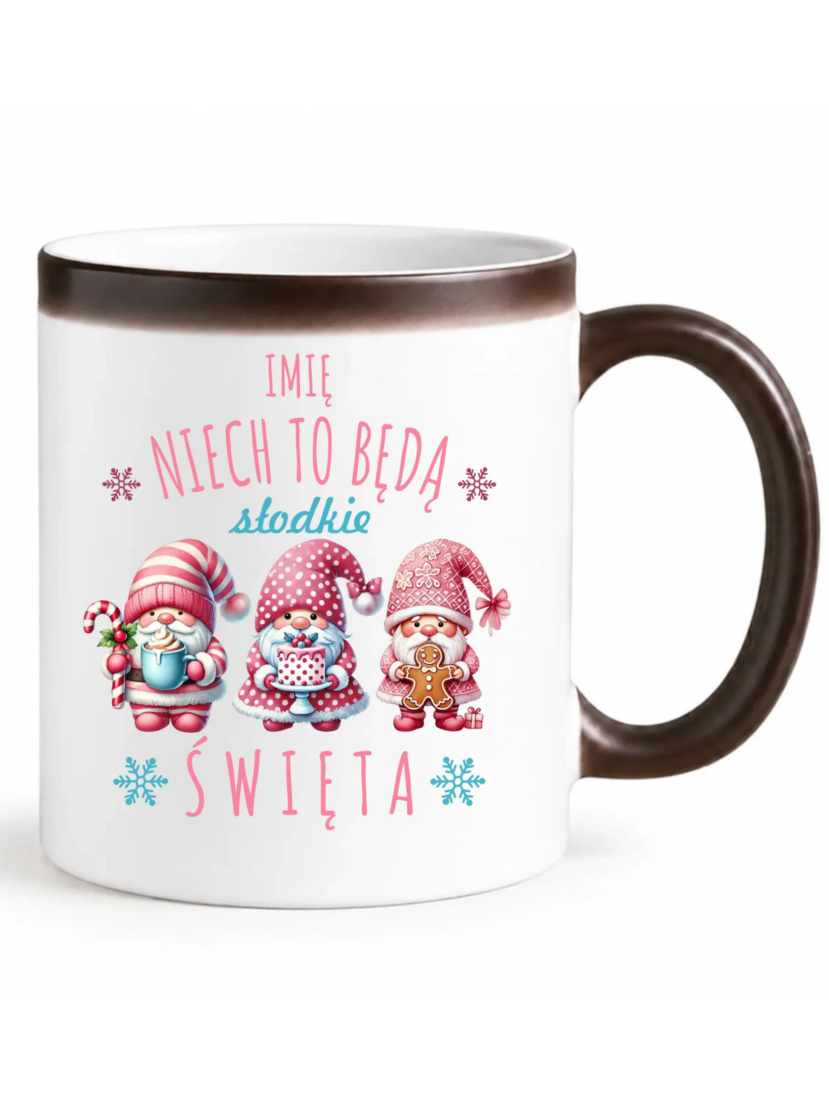 Kubek magiczny świąteczny - Skrzaty Słodkie Święta - personalizowany BN57