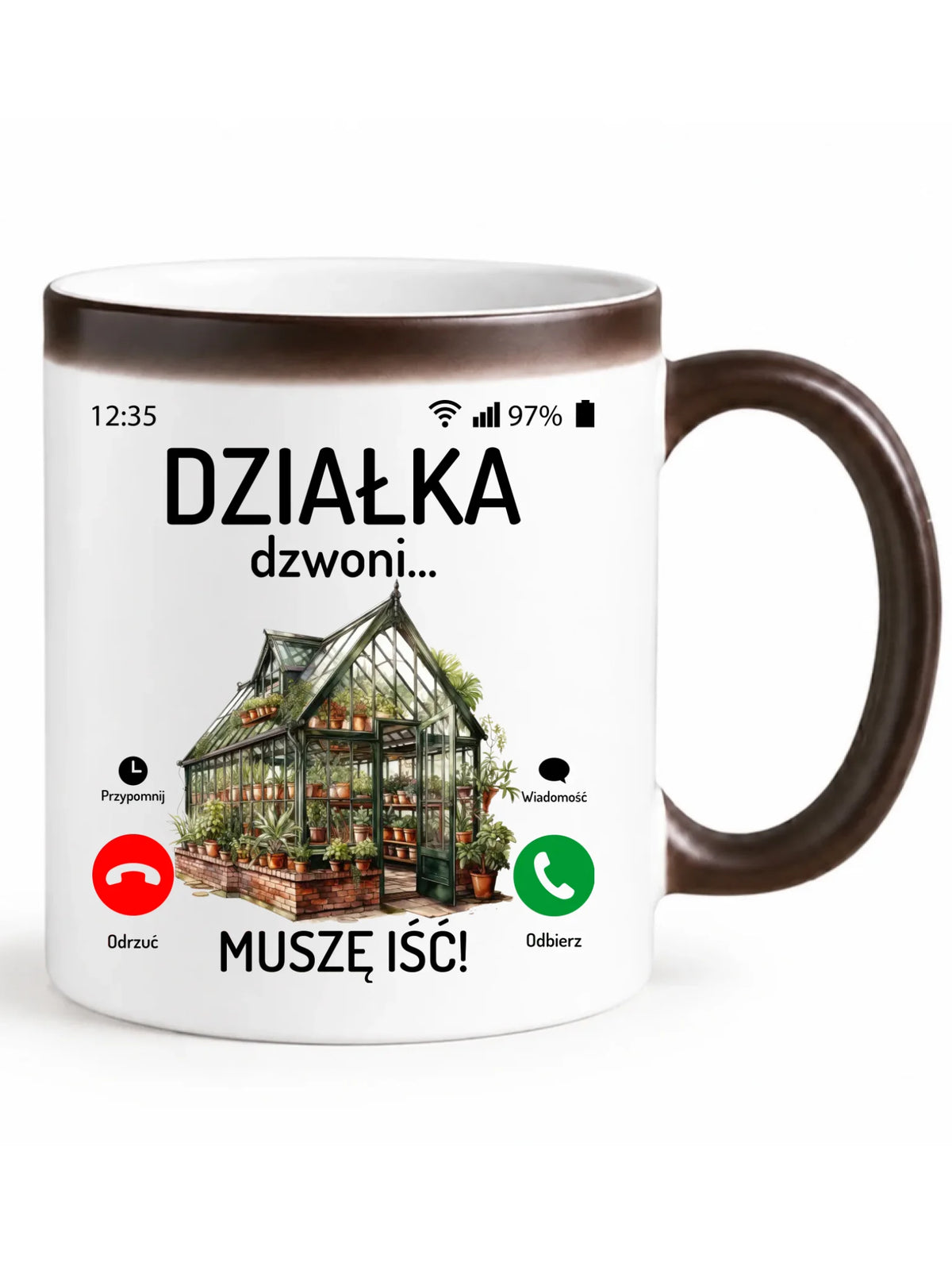 Kubek magiczny dla babci - Działka dzwoni muszę iść B41