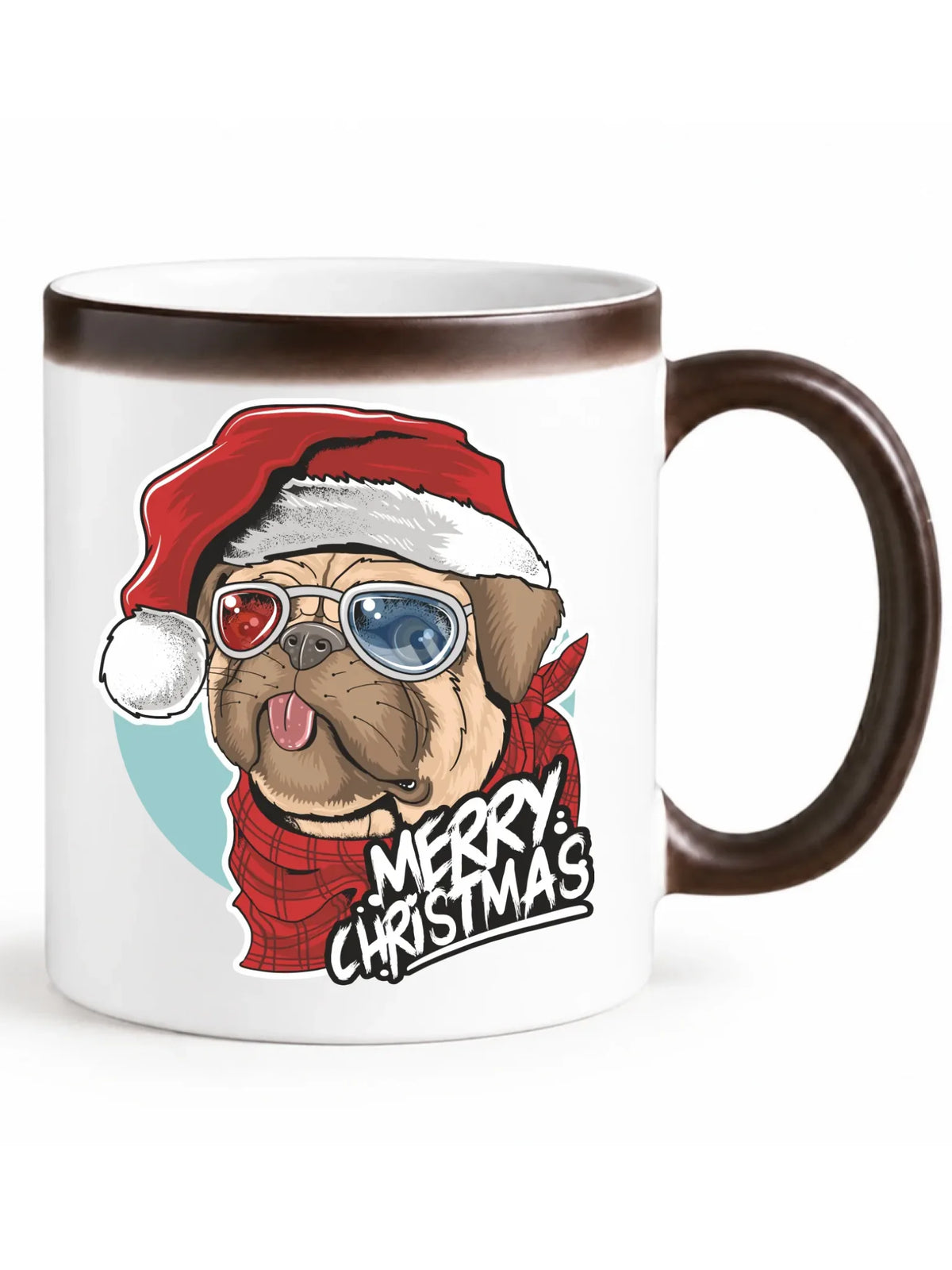 Kubek magiczny świąteczny - Mops Merry Christmas BN62