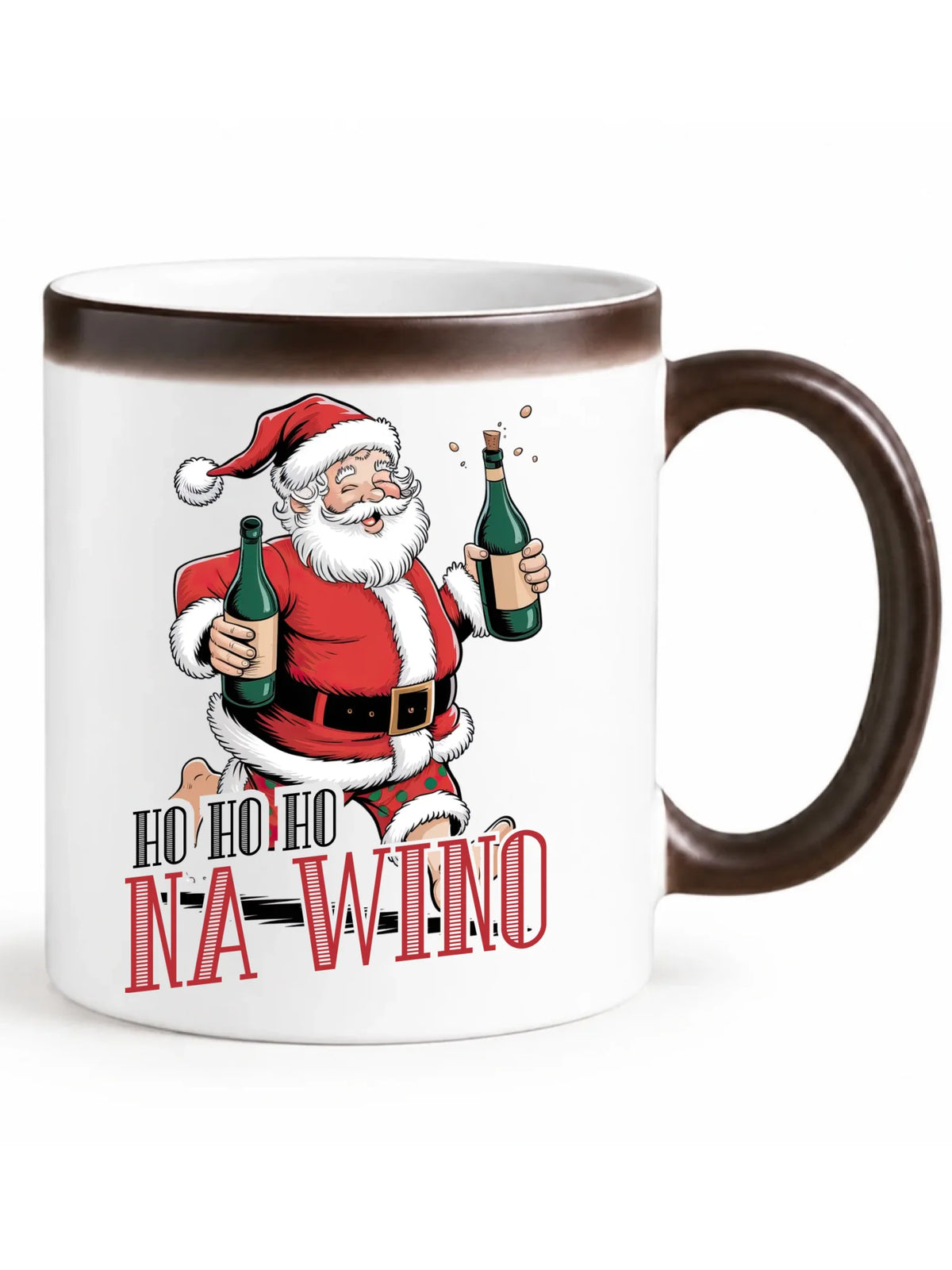 Kubek magiczny świąteczny - Mikołaj Ho ho ho na wino BN61