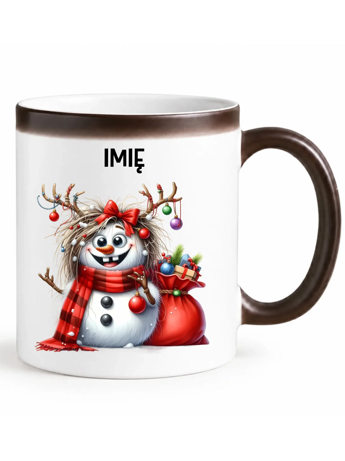 Kubek magiczny świąteczny - Bałwanek - personalizowany BN70