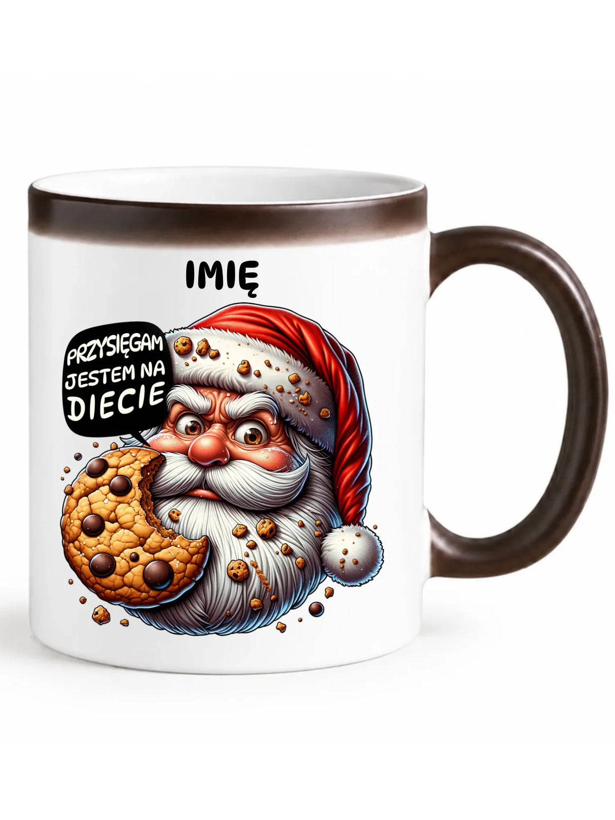 Kubek magiczny świąteczny - Mikołaj Przysięgam jestem na diecie - personalizowany BN97