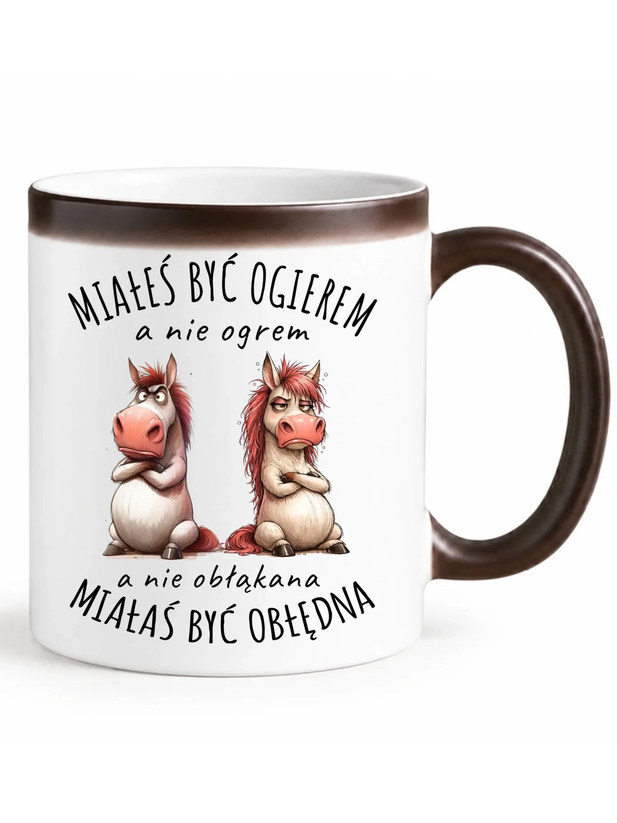 Kubek magiczny dla par - Ogier & Obłędna - śmieszny W85