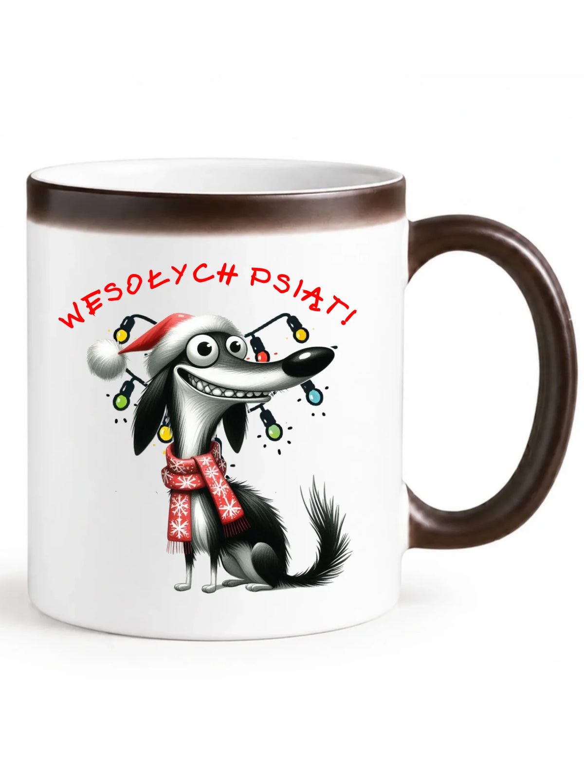 Kubek magiczny świąteczny - Pies Wesołych psiąt BN140