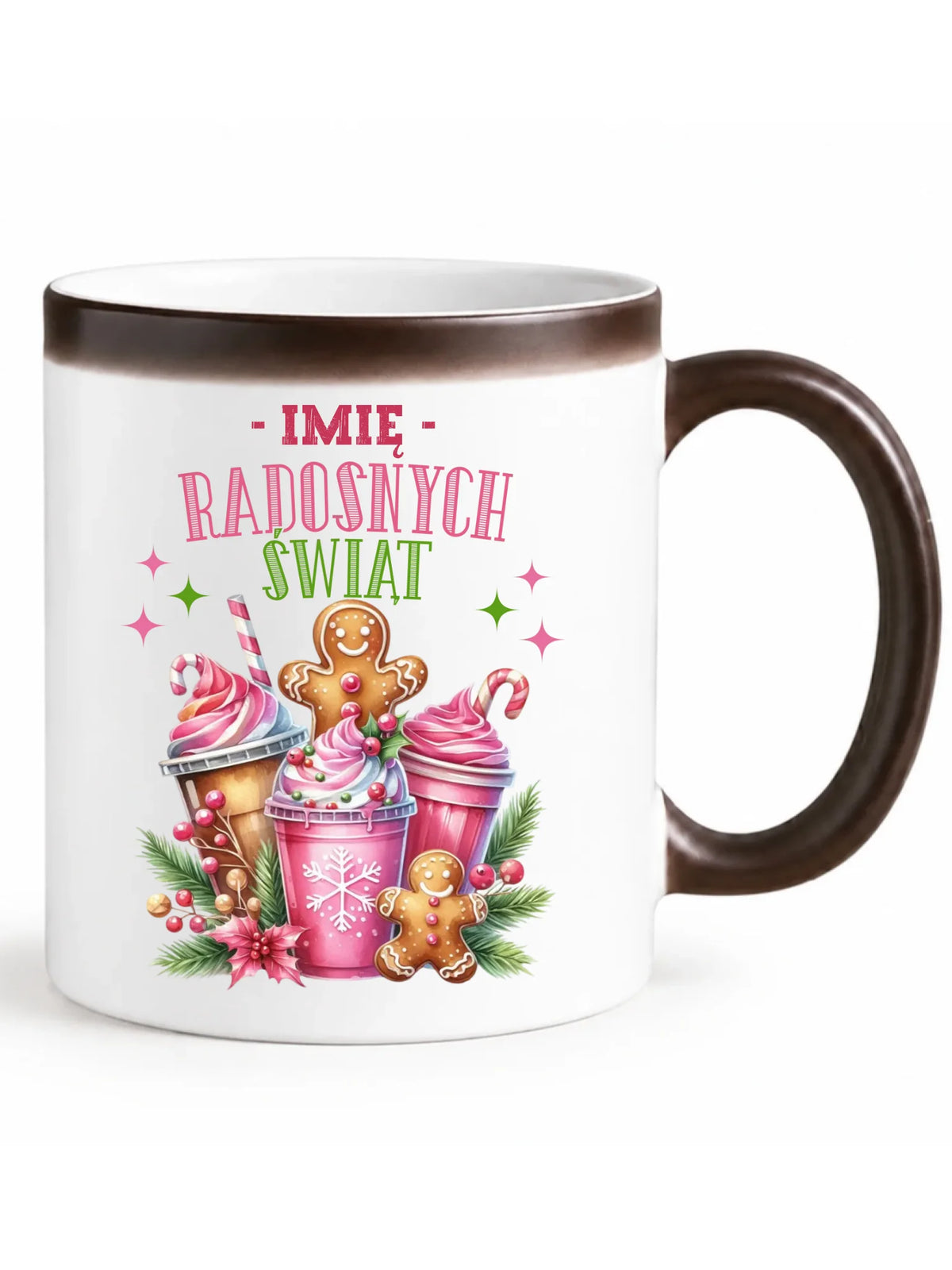 Kubek magiczny świąteczny - Radosnych Świąt - personalizowany BN58