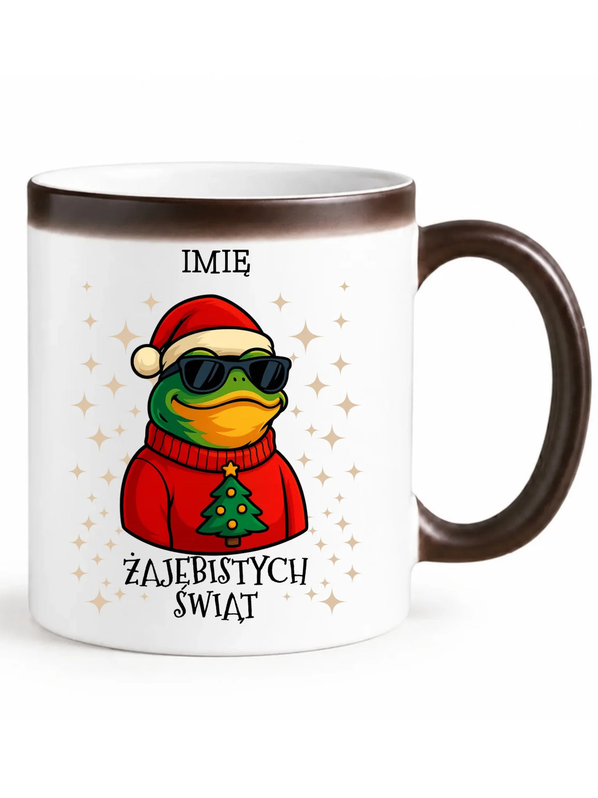 Kubek magiczny świąteczny - Żajebistych Świąt - personalizowany BN144