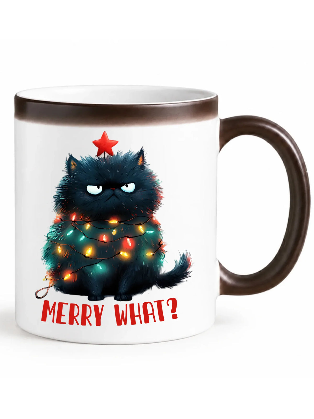 Kubek magiczny świąteczny - Grumpy Cat Merry what? BN37