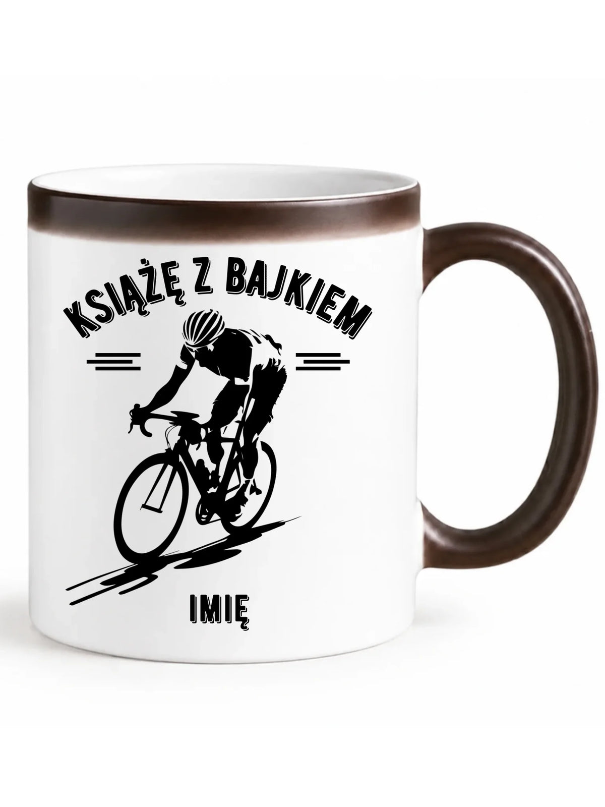 Kubek magiczny dla rowerzysty - Książę z bajkiem - personalizowany HR01