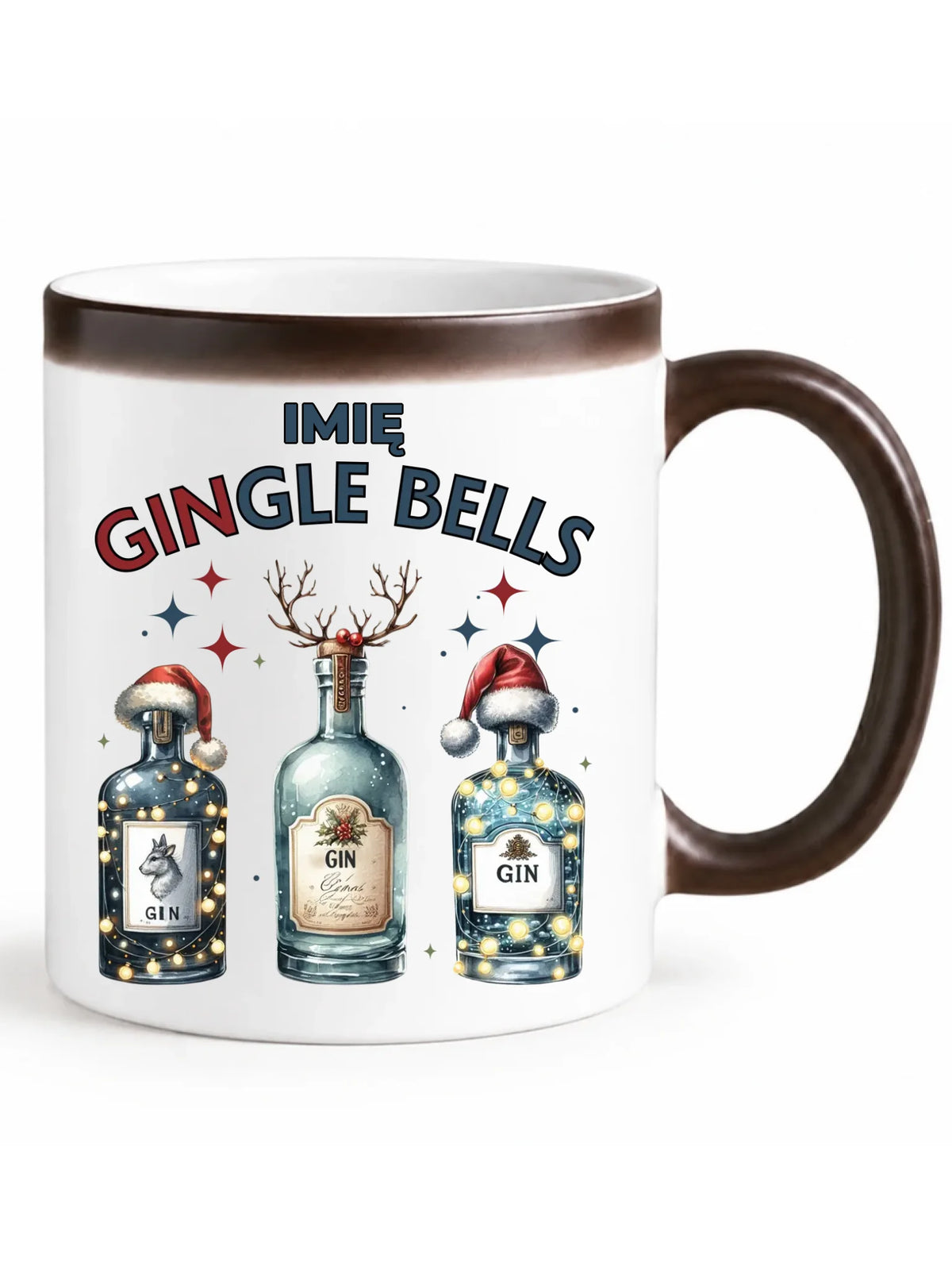 Kubek magiczny świąteczny - Gin Gingle bells - personalizowany BN68