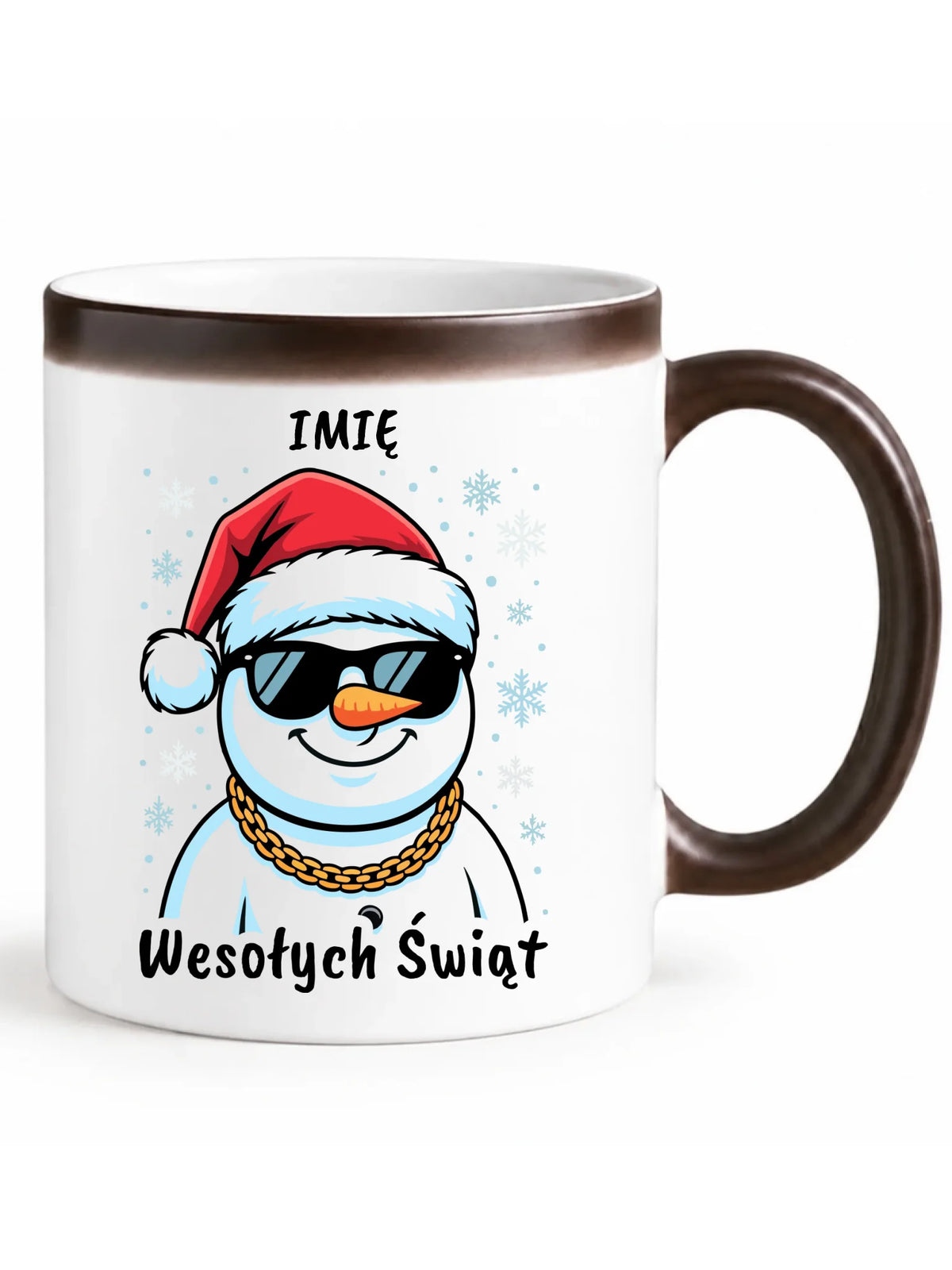 Kubek magiczny świąteczny - Wesoły bałwan Wesołych Świąt - personalizowany BN82
