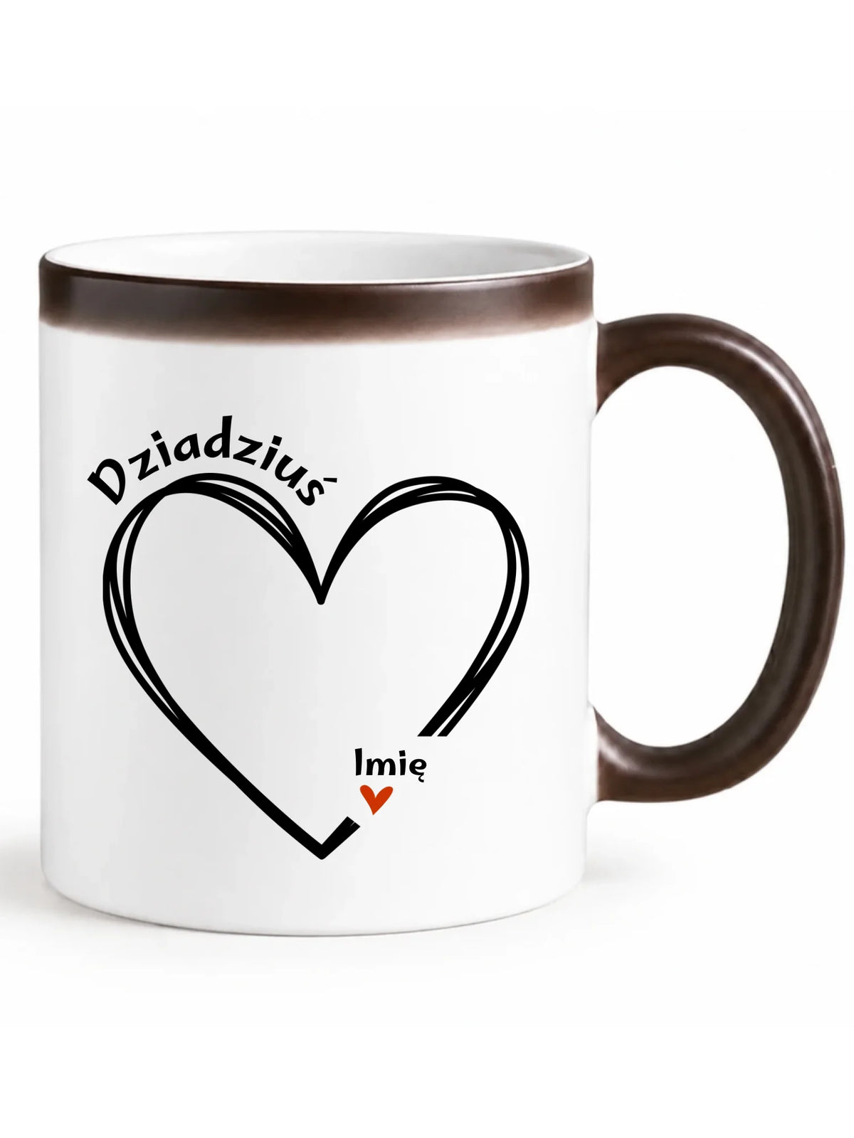 Kubek magiczny dla dziadka - Serce z imionami wnuków 1-7 - personalizowany D26