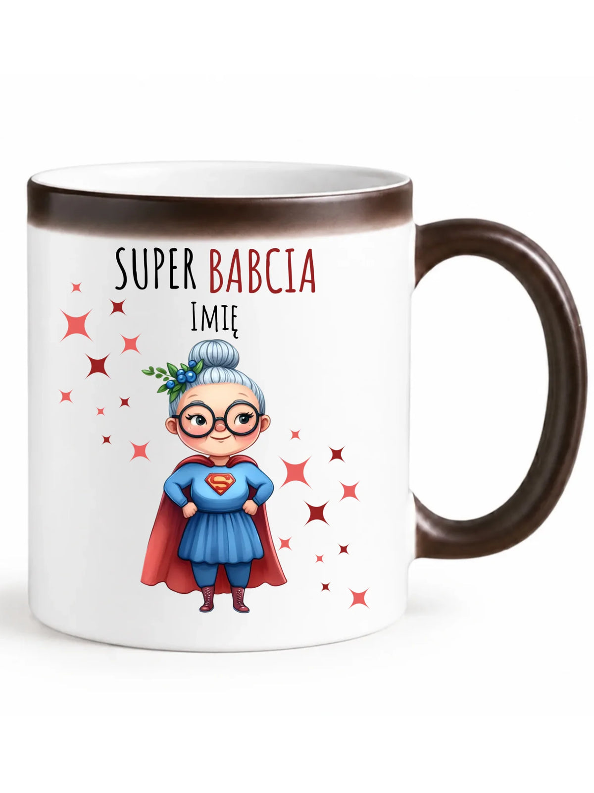 Kubek magiczny dla babci - Super Babcia - personalizowany B02