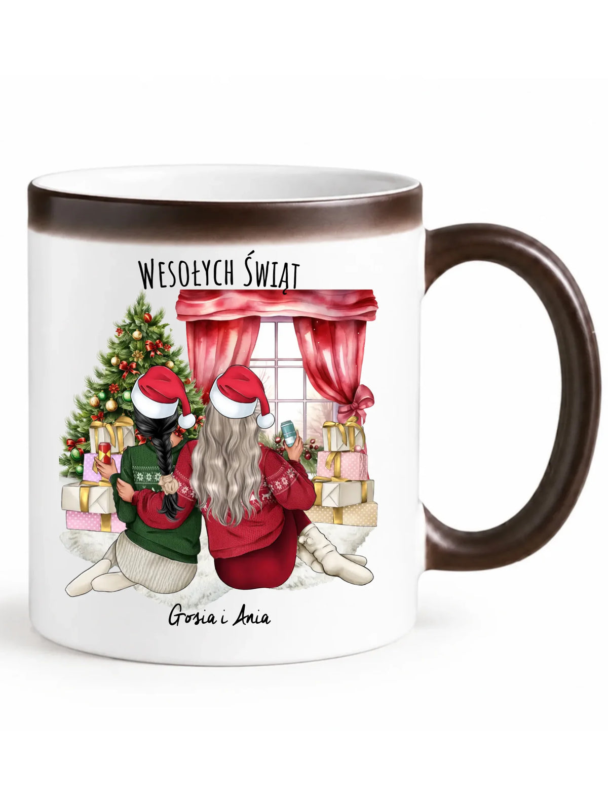 Kubek magiczny świąteczny - prezent dla przyjaciółki - 2-4 przyjaciółek - personalizowany PR06