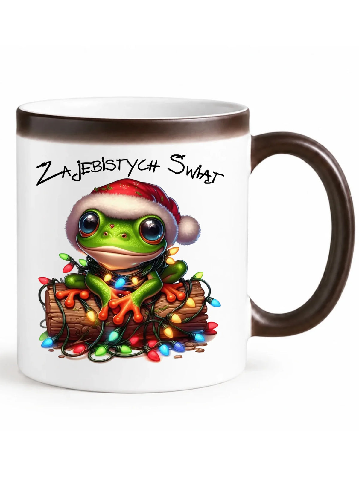 Kubek magiczny świąteczny - Żaba - Żajebistych Świąt BN106