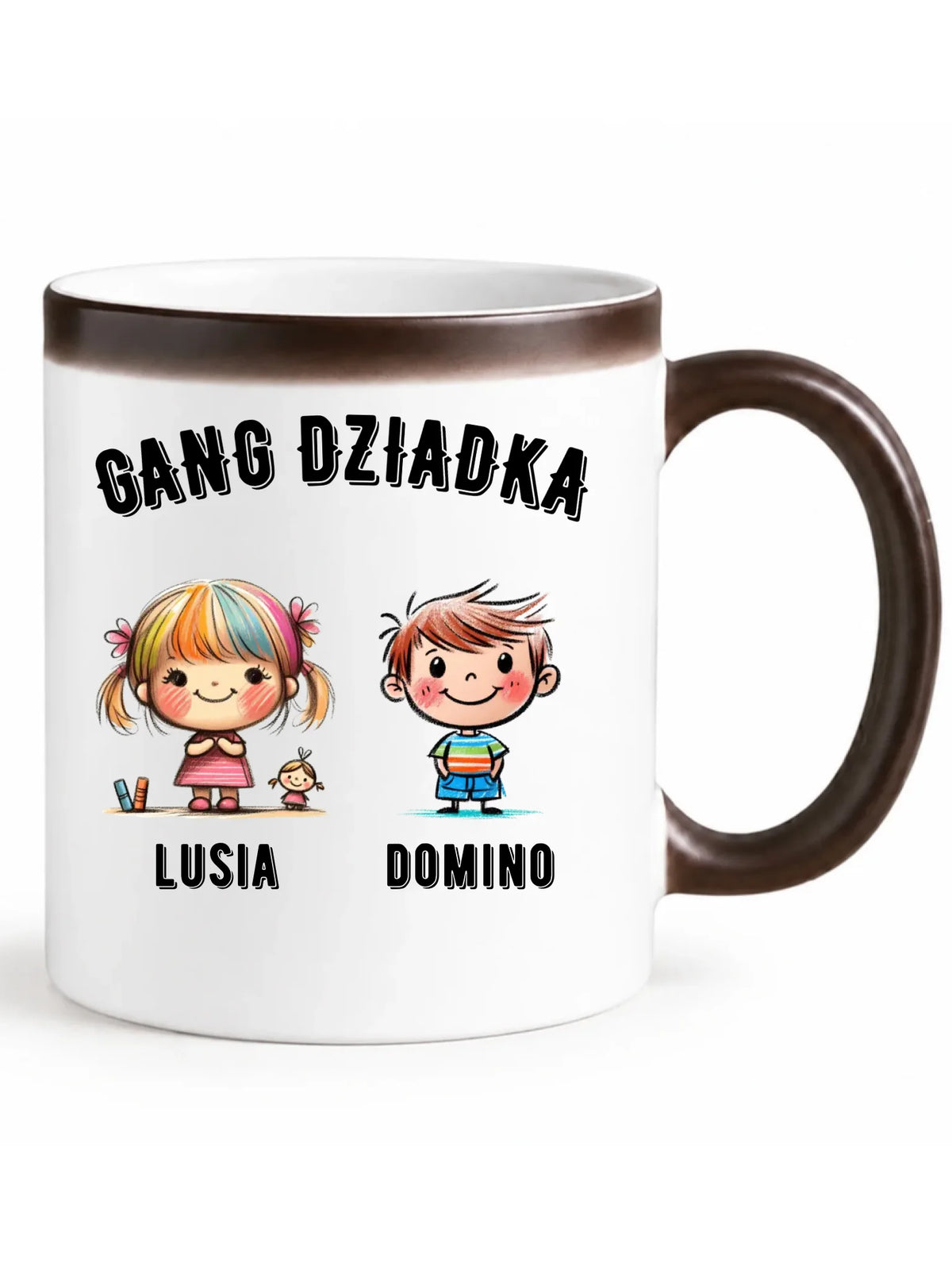 Kubek magiczny dla dziadka - Gang Dziadka imiona wnuków 2-6 - personalizowany D18