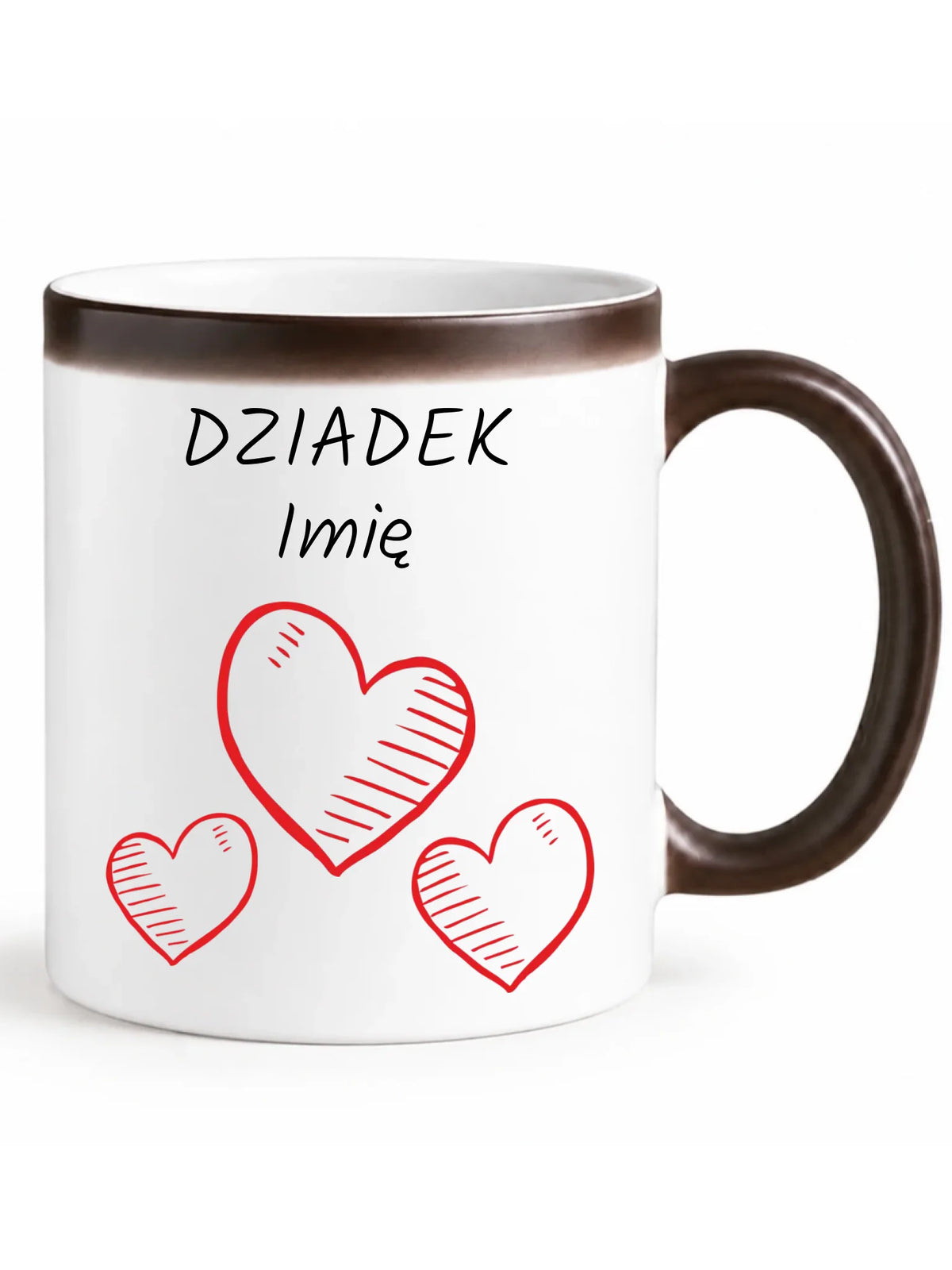 Kubek magiczny dla dziadka - Serca - personalizowany D01