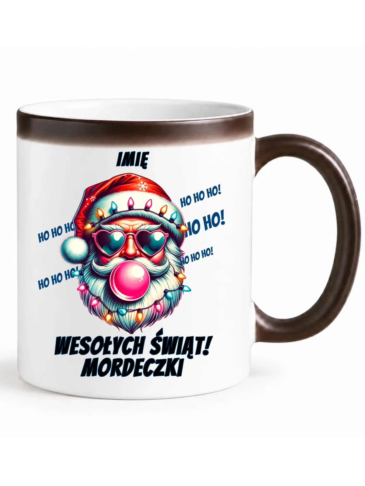 Kubek magiczny świąteczny - Mikołaj Wesołych Świąt Mordeczki - personalizowany BN17