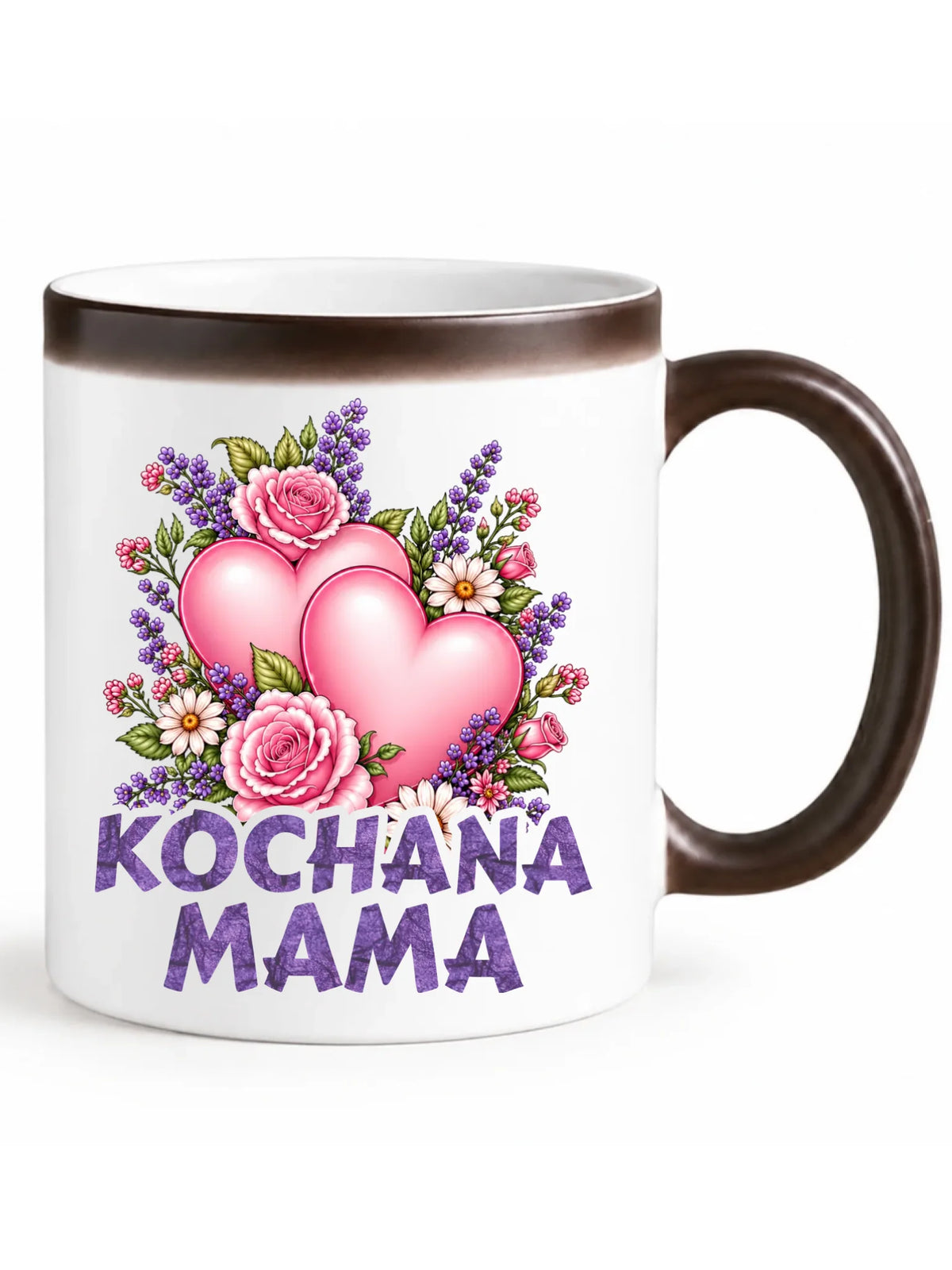 Kubek magiczny dla mamy - Kochana Mama bukiet z sercem DM46