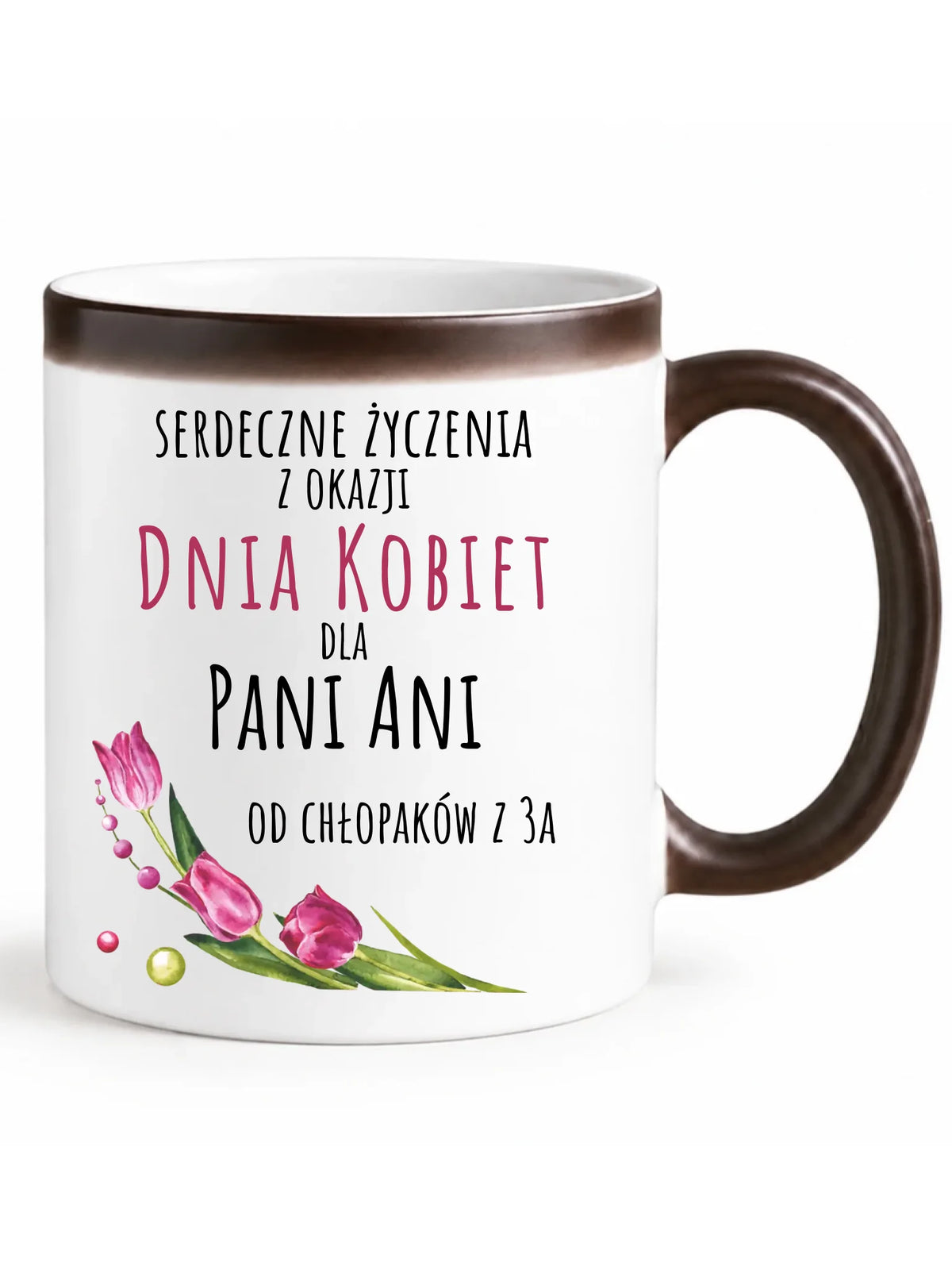 Kubek magiczny na Dzień Kobiet - Serdeczne życzenia - personalizowany DK01