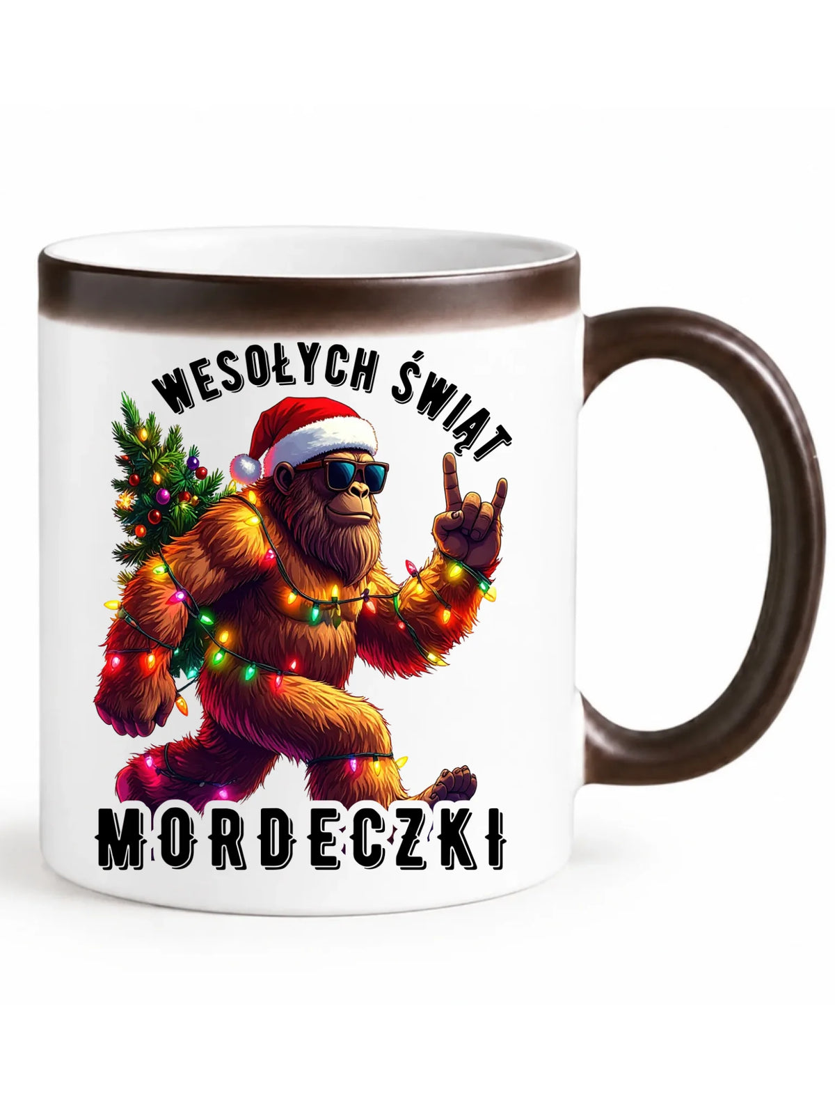 Kubek magiczny świąteczny - prezent na święta - Yeti Wesołych Świąt mordeczki BN152