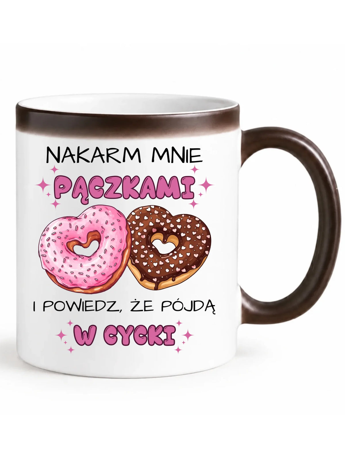 Kubek magiczny dla dziewczyny - Nakarm mnie pączkami W59