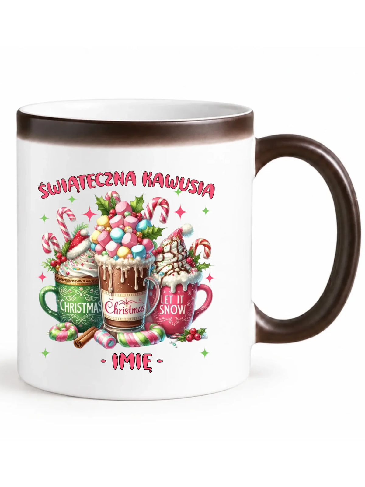 Kubek magiczny świąteczny - Świąteczna kawusia - personalizowany BN29