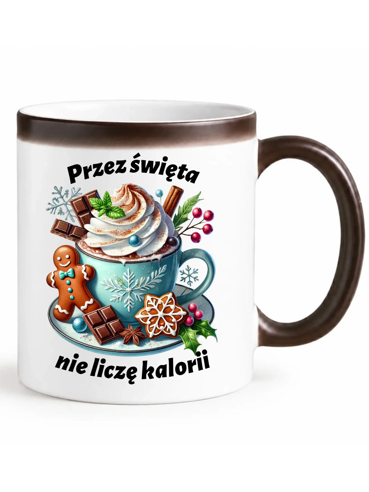 Kubek magiczny świąteczny - Przez święta nie liczę kalorii BN31