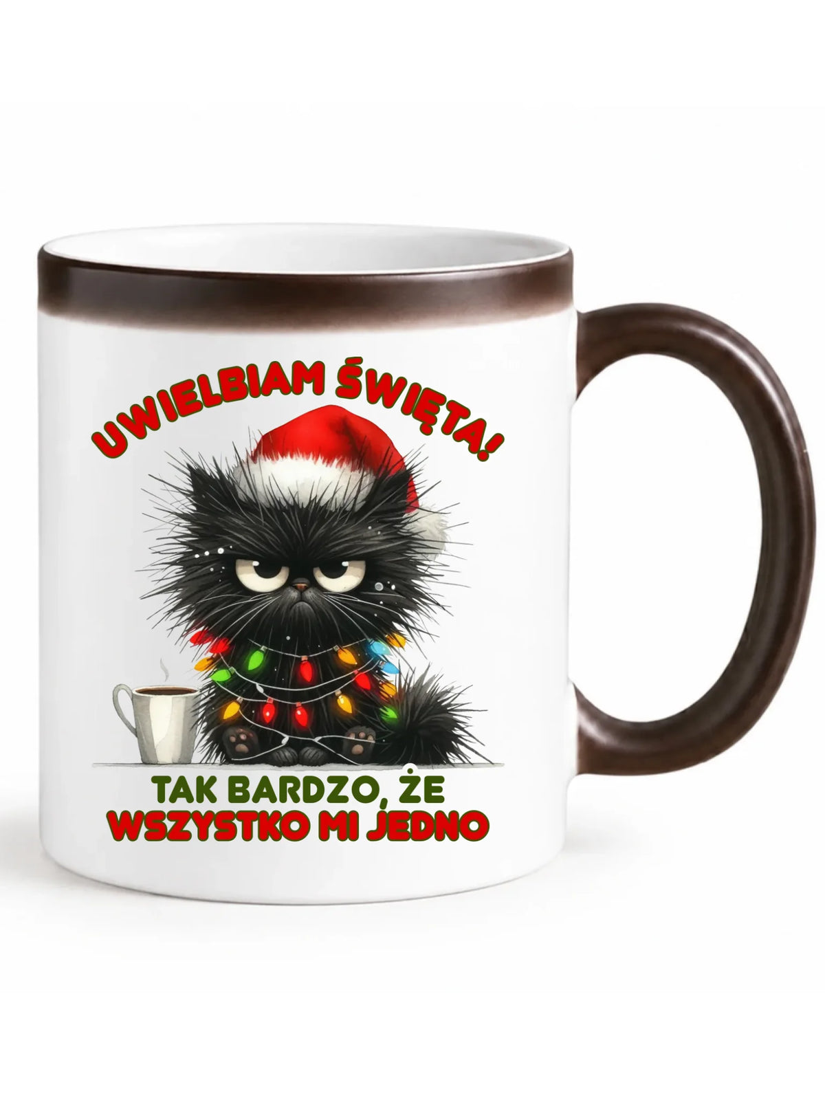 Kubek magiczny świąteczny - Kot Maruda Wszystko mi jedno BN35