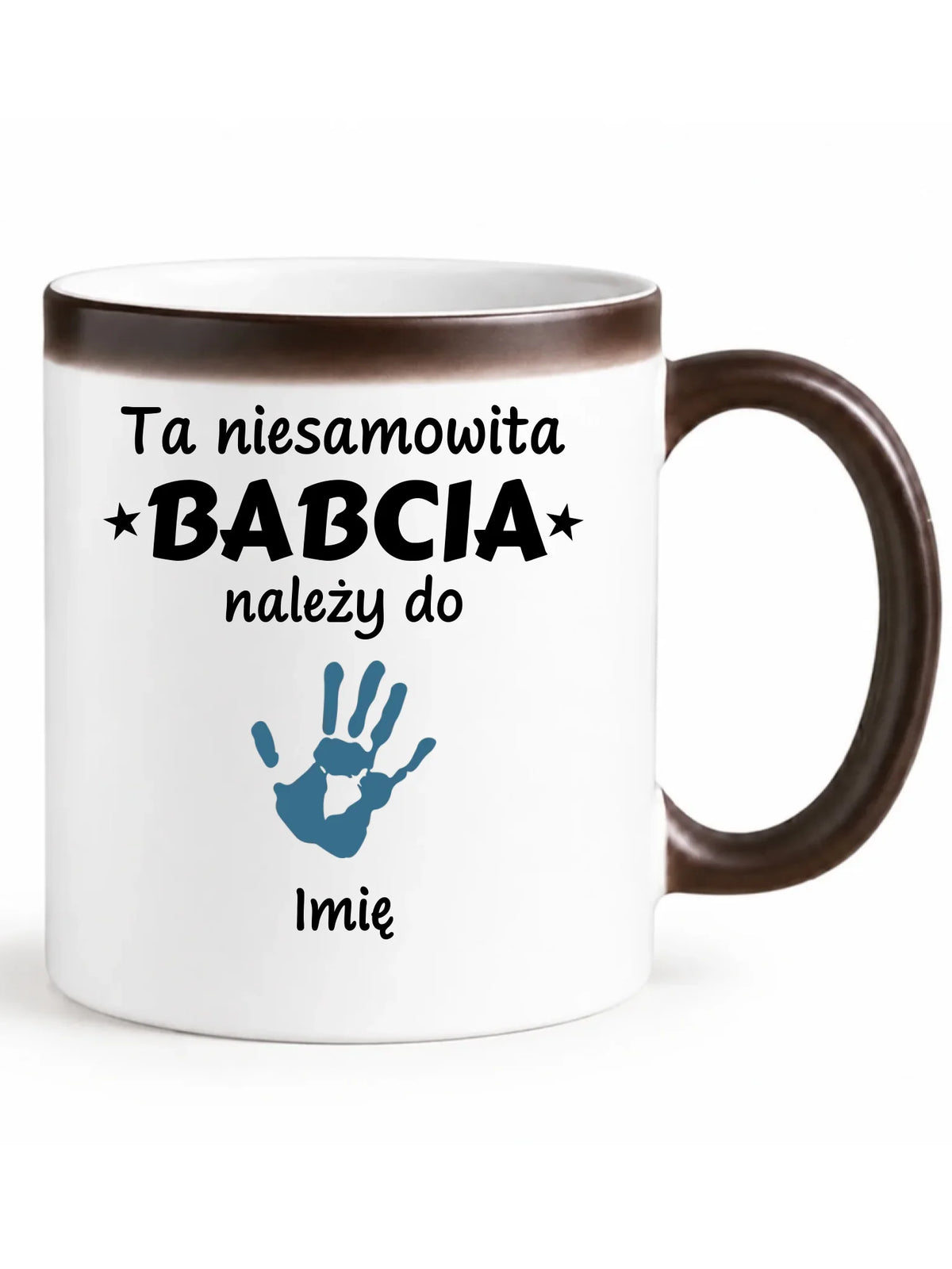 Kubek magiczny dla babci - Babcia należy do wnuków 1–6 imion – personalizowany B33