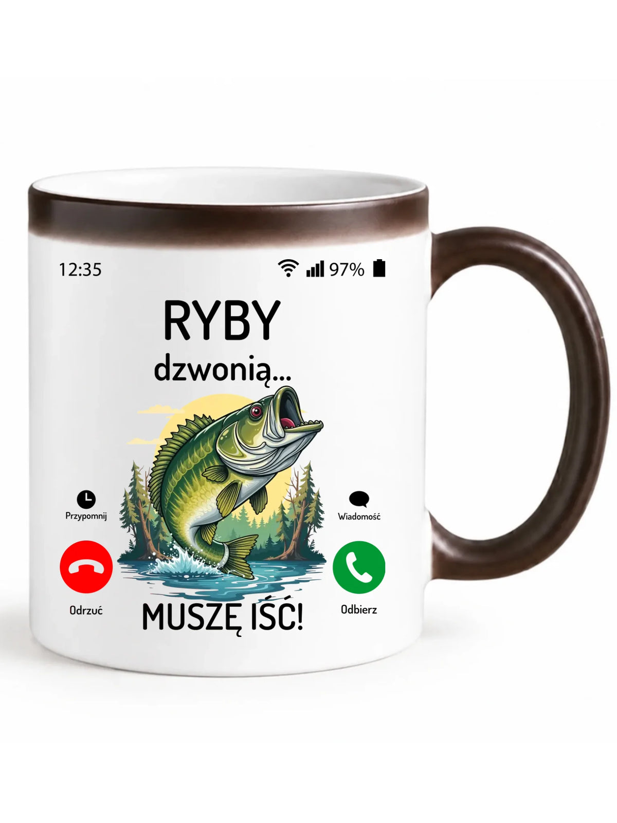 Kubek magiczny dla dziadka wędkarza - Ryby dzwonią muszę iść D37
