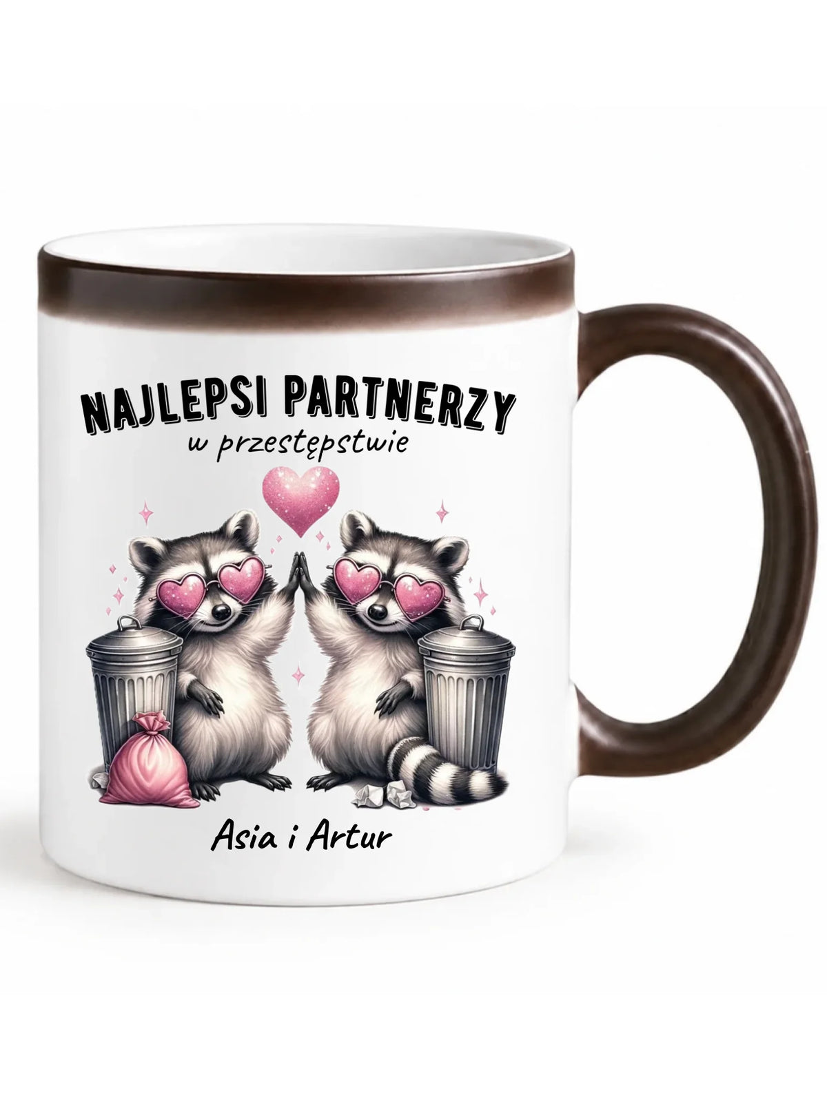 Kubek magiczny dla par - Najlepsi partnerzy w przestępstwie - personalizowany W27