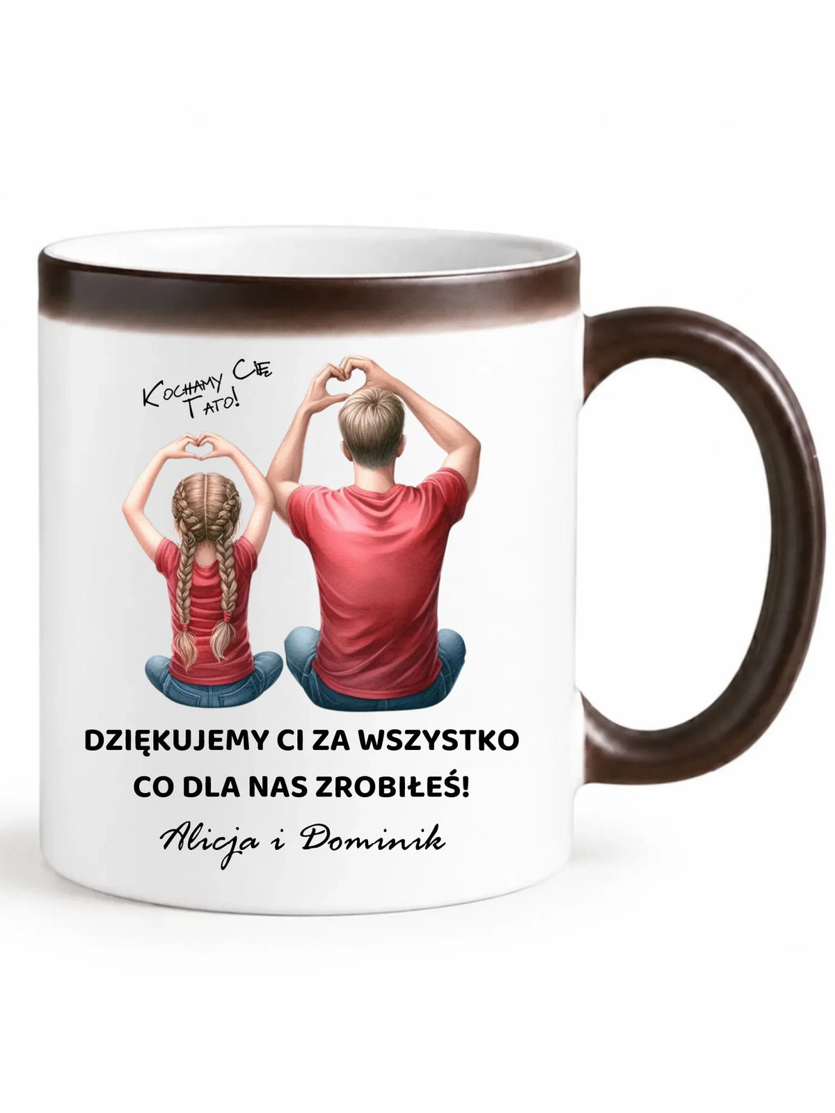 Kubek magiczny dla taty od dzieci - Dziękujemy Ci Tato - personalizowany DT14