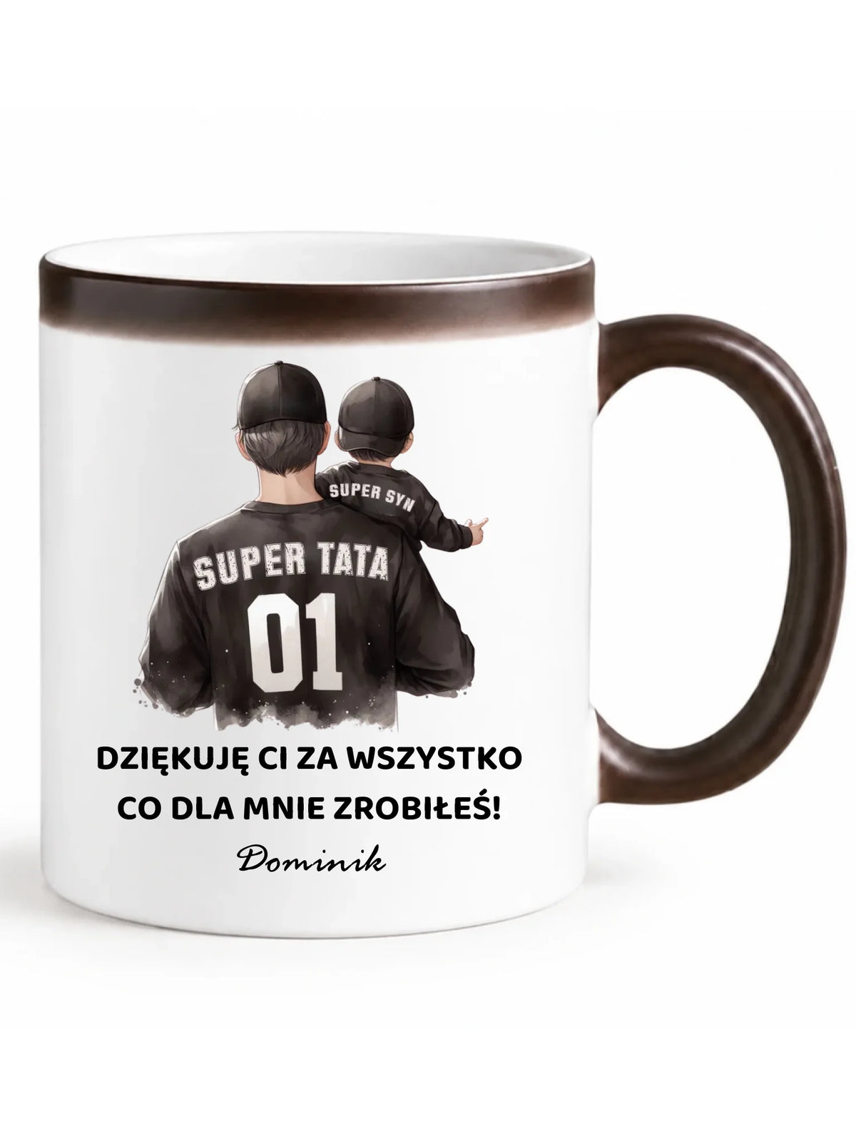 Kubek magiczny dla taty od syna - Dziękuję Ci Tato - personalizowany DT14